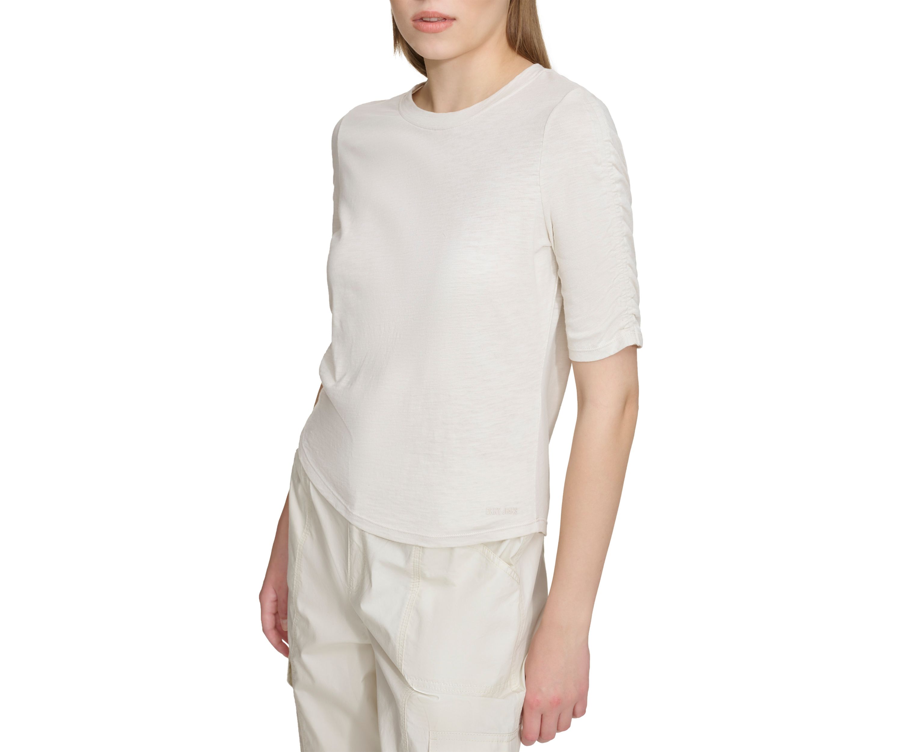Womens Ruch Sleeve Knit Top