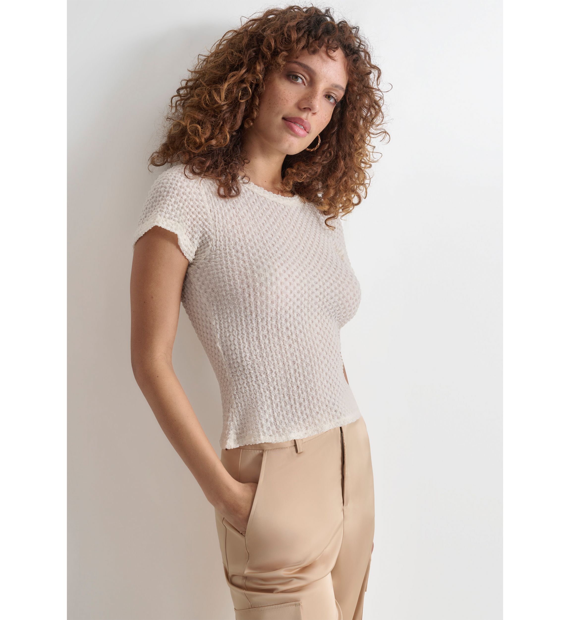 Womens Pebble Lace Short Sleeve T-Shirt