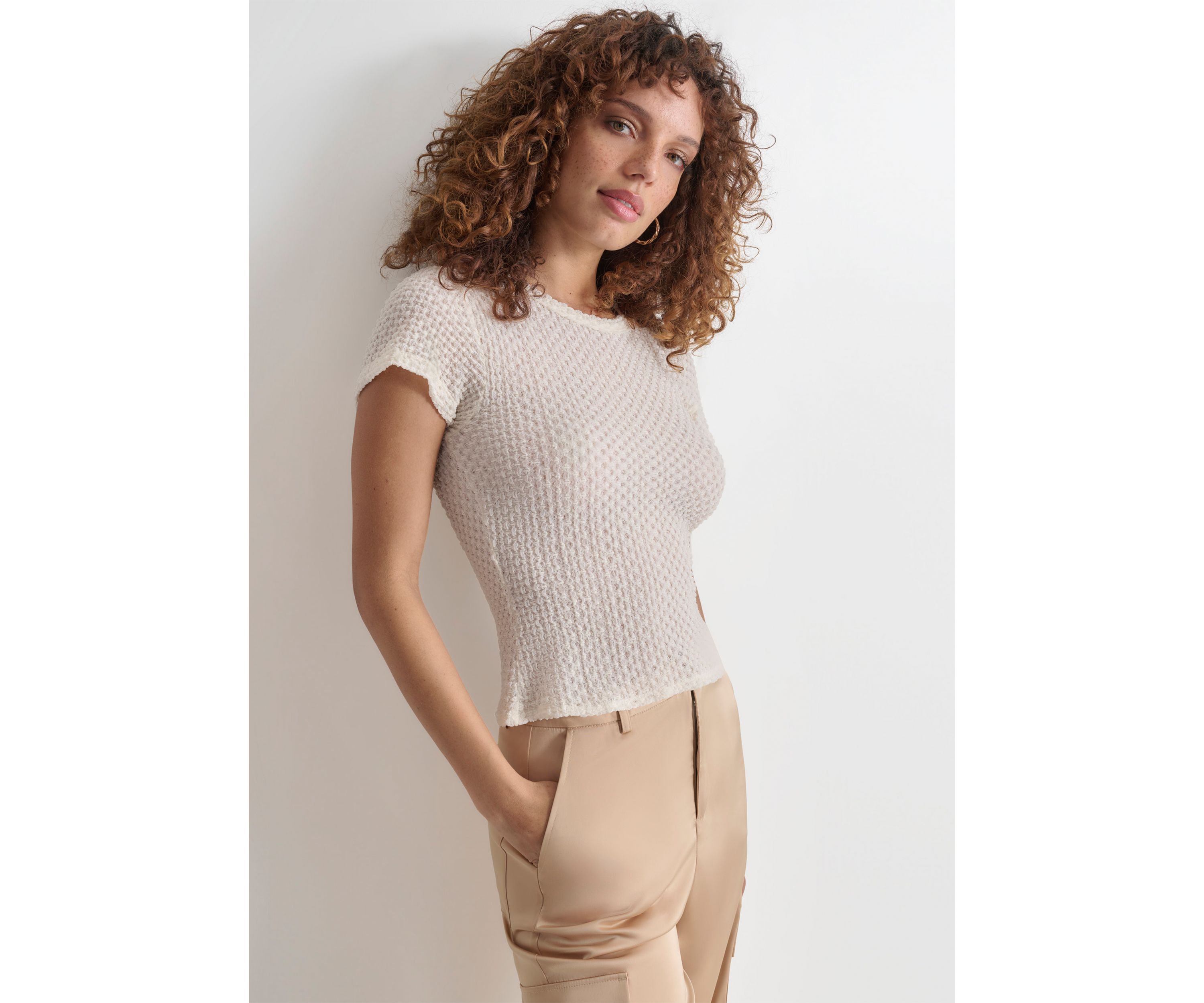 Womens Pebble Lace Short Sleeve T-Shirt