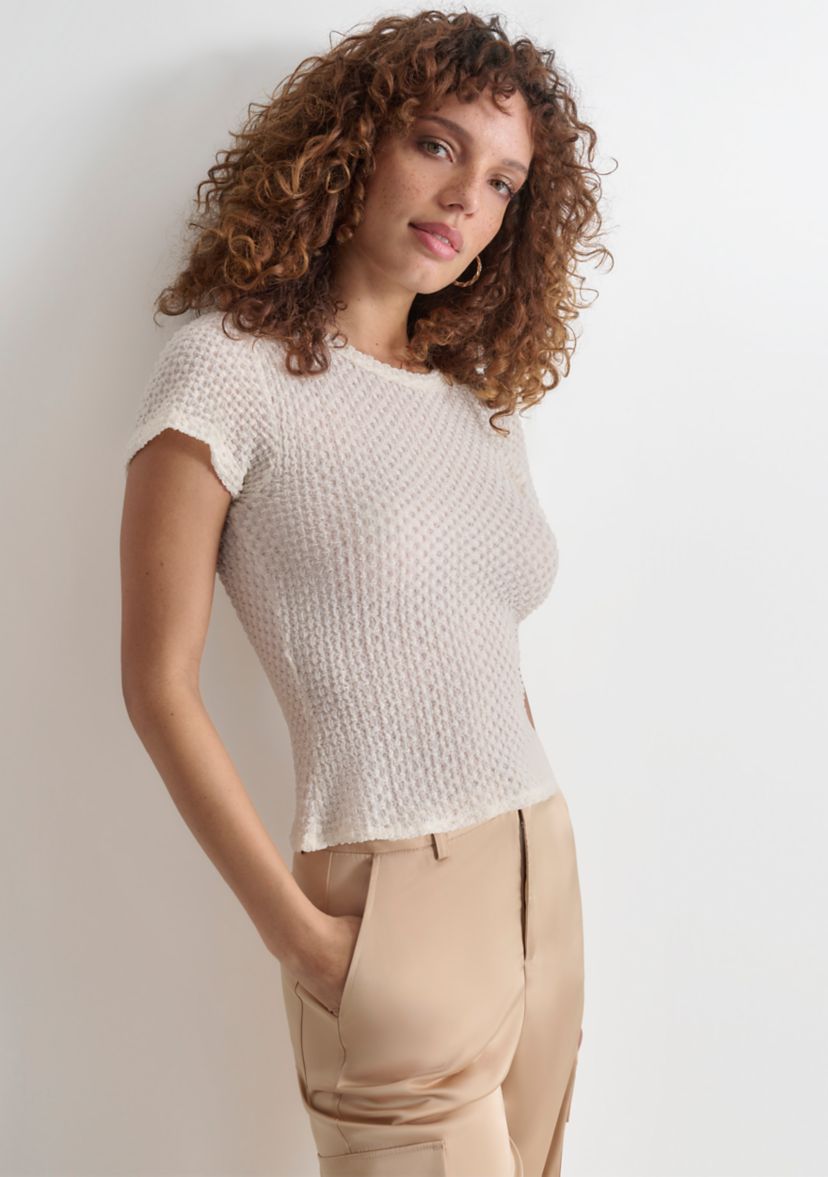 Womens Pebble Lace Short Sleeve T-Shirt