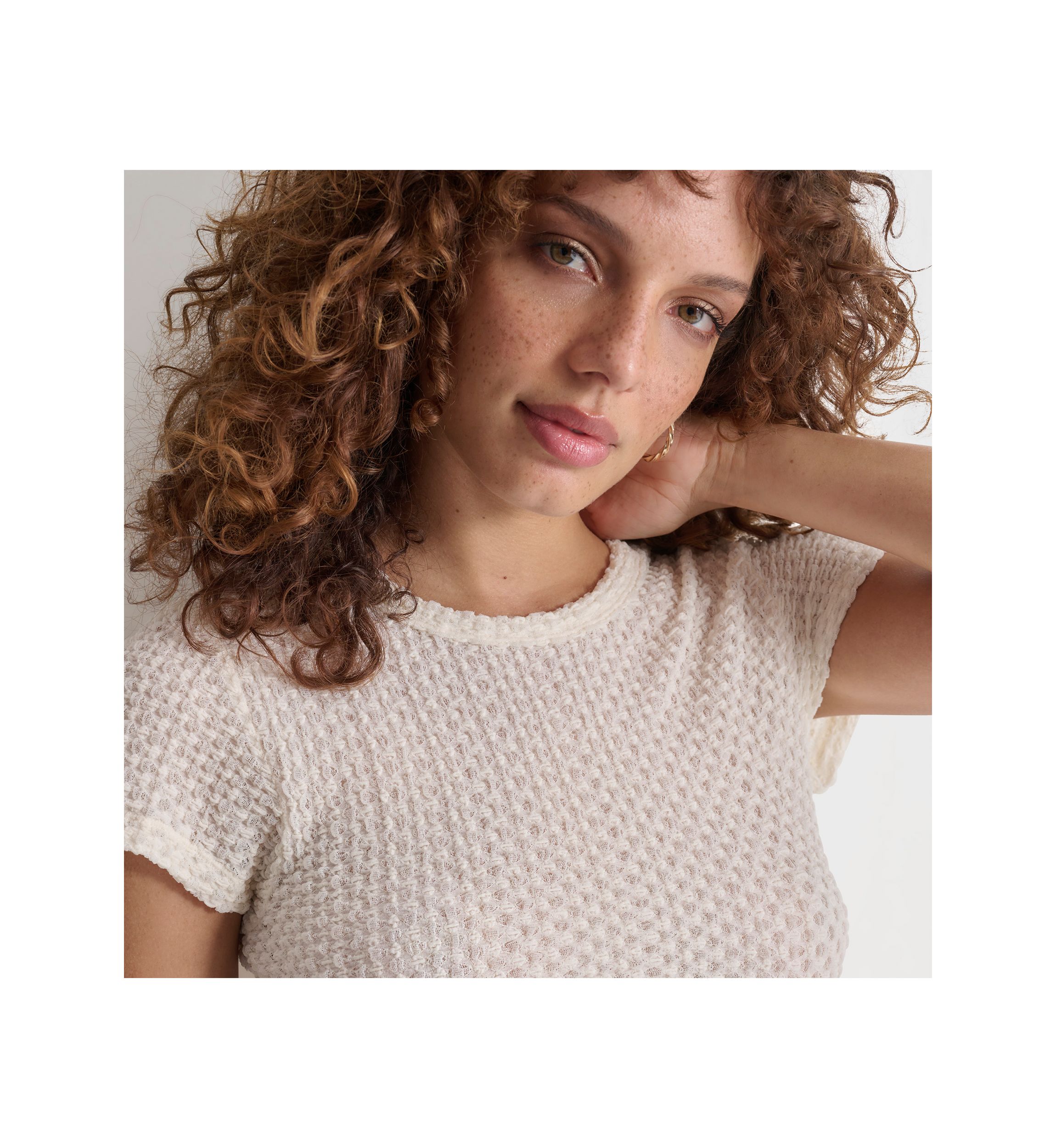 Womens Pebble Lace Short Sleeve T-Shirt