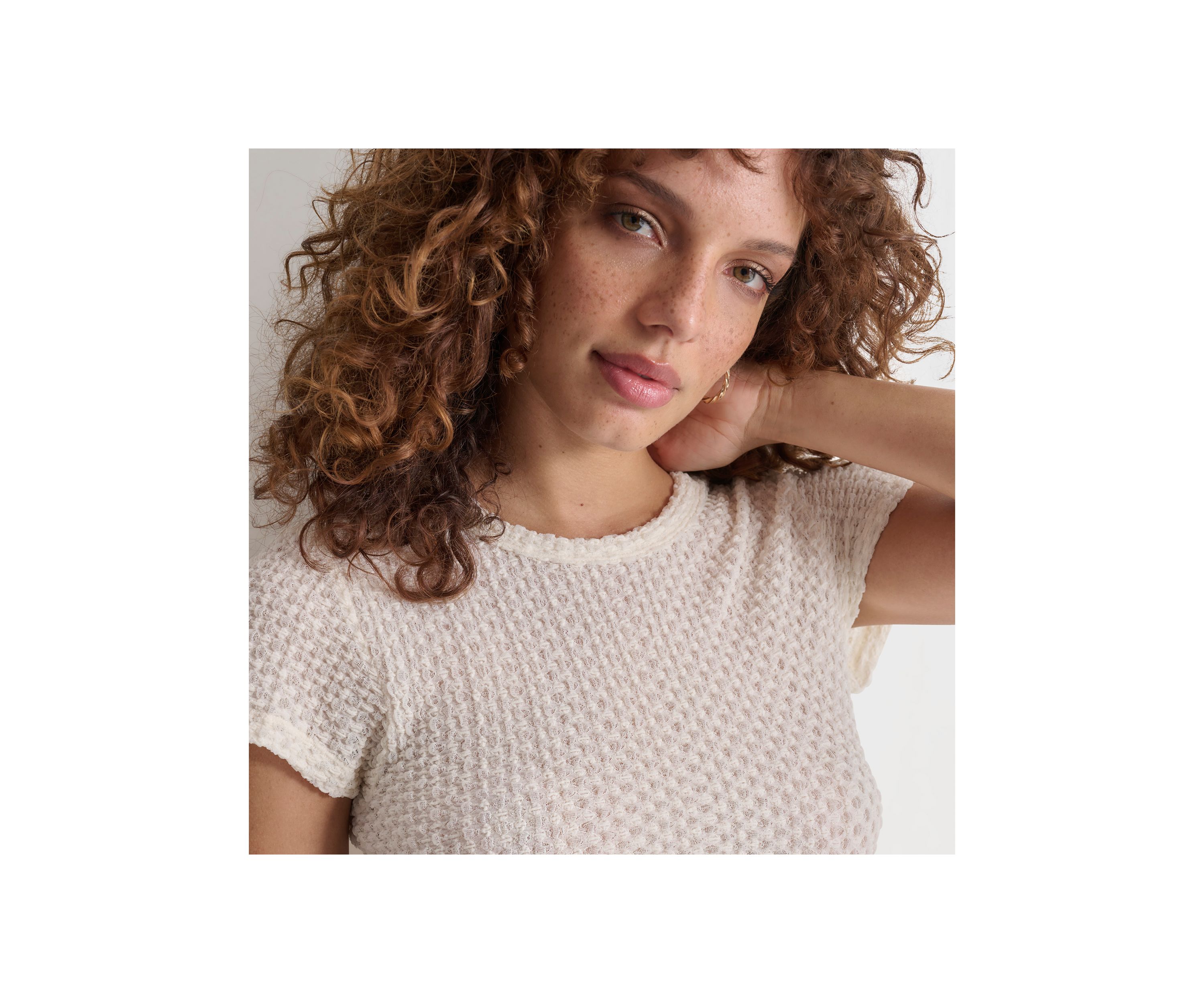 Womens Pebble Lace Short Sleeve T-Shirt