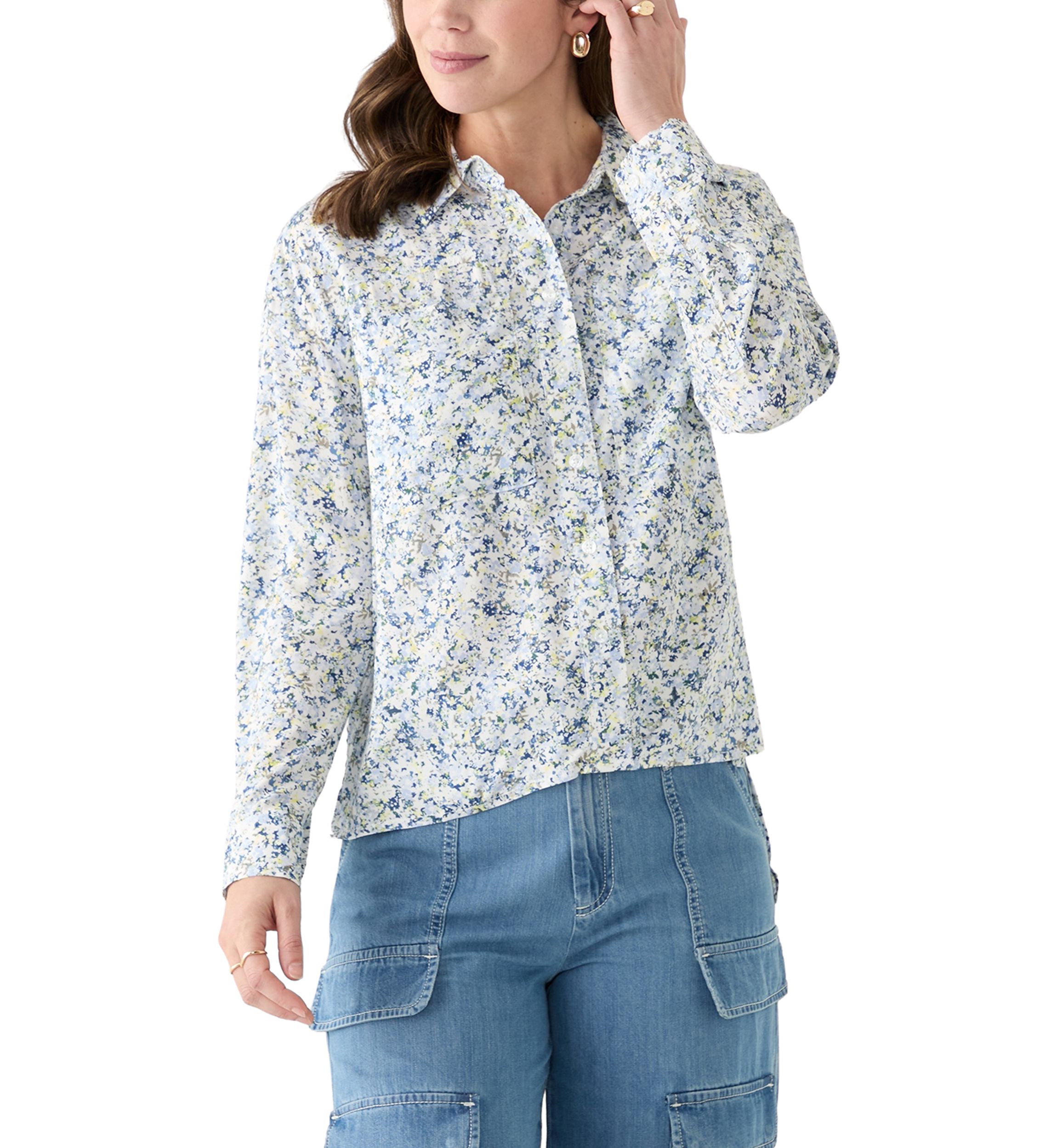 Womens Long Sleeve Floral Shirt