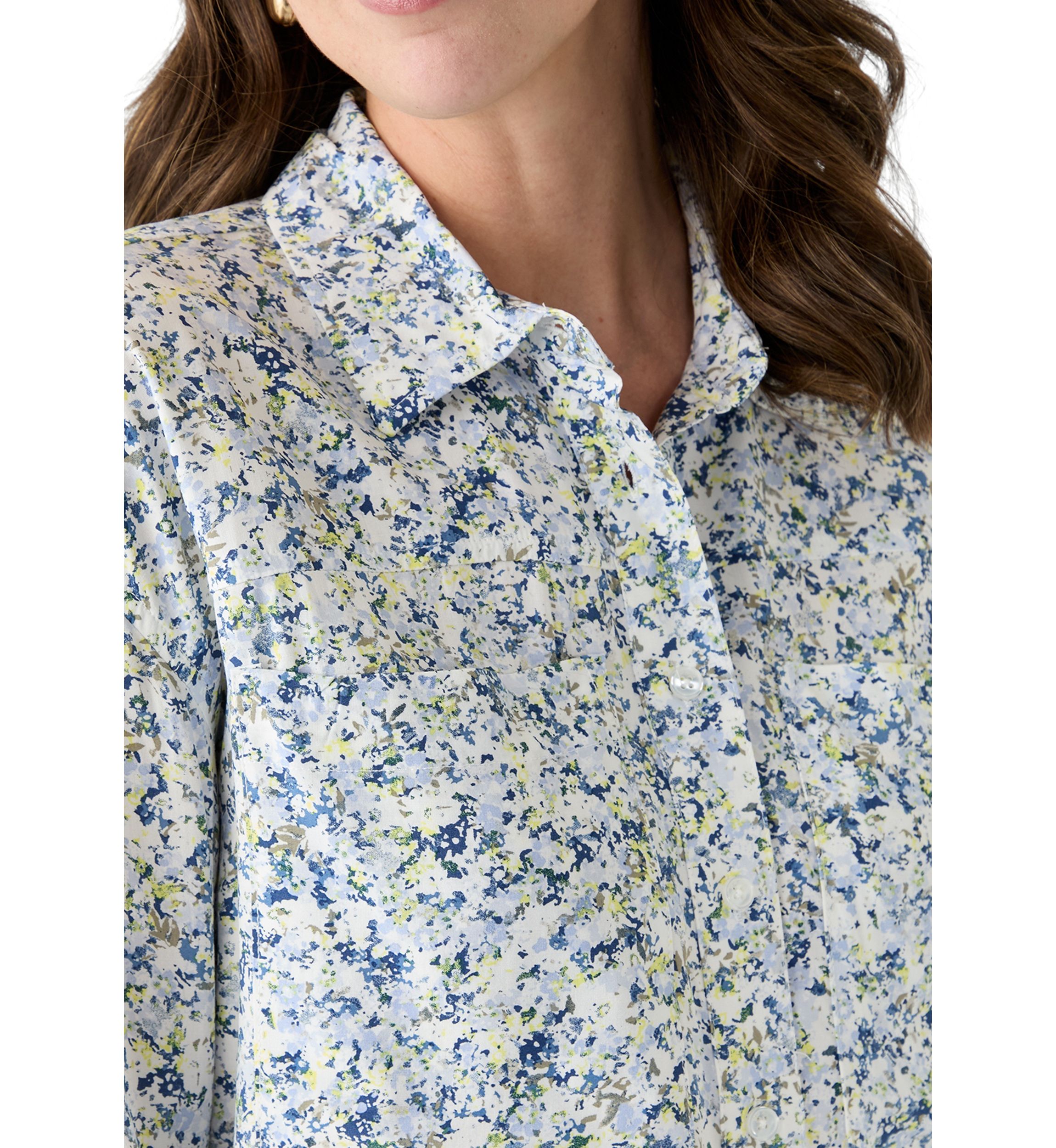 Womens Long Sleeve Floral Shirt