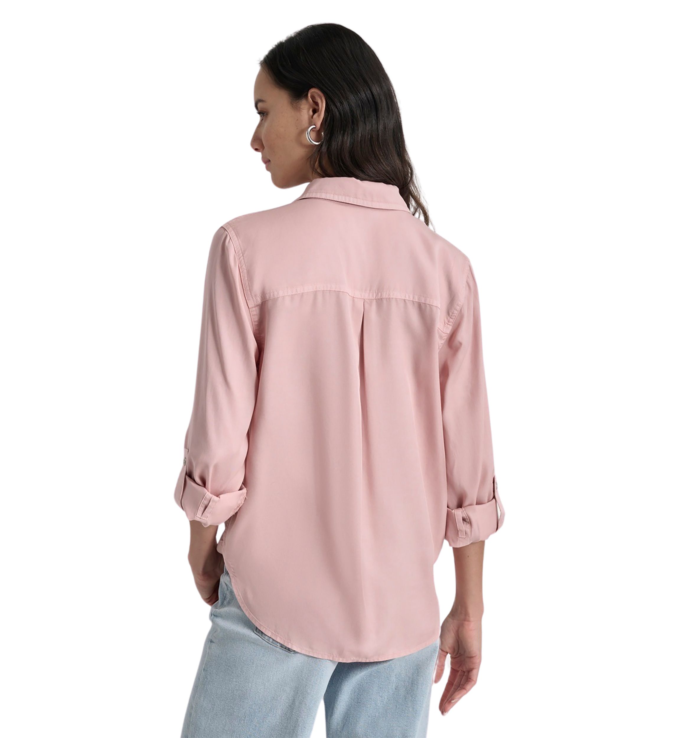 Womens Long Sleeve Chambray Tencel Shirt