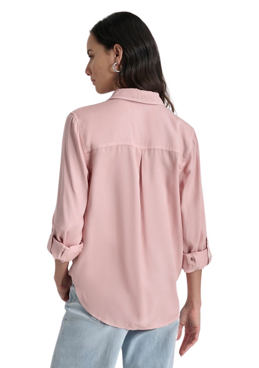 Womens Long Sleeve Chambray Tencel Shirt