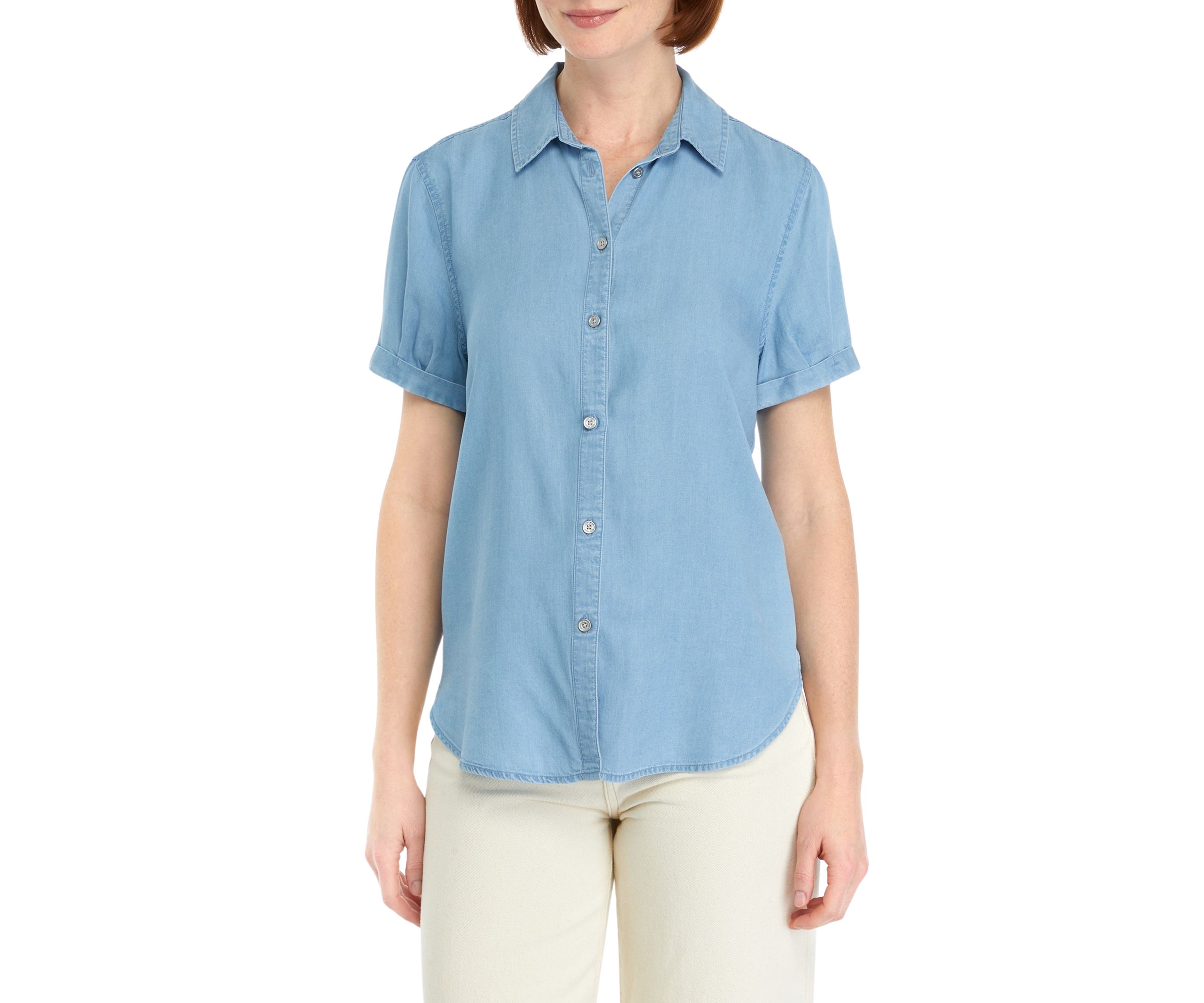 Womens Short Sleeve Tencel Shirt