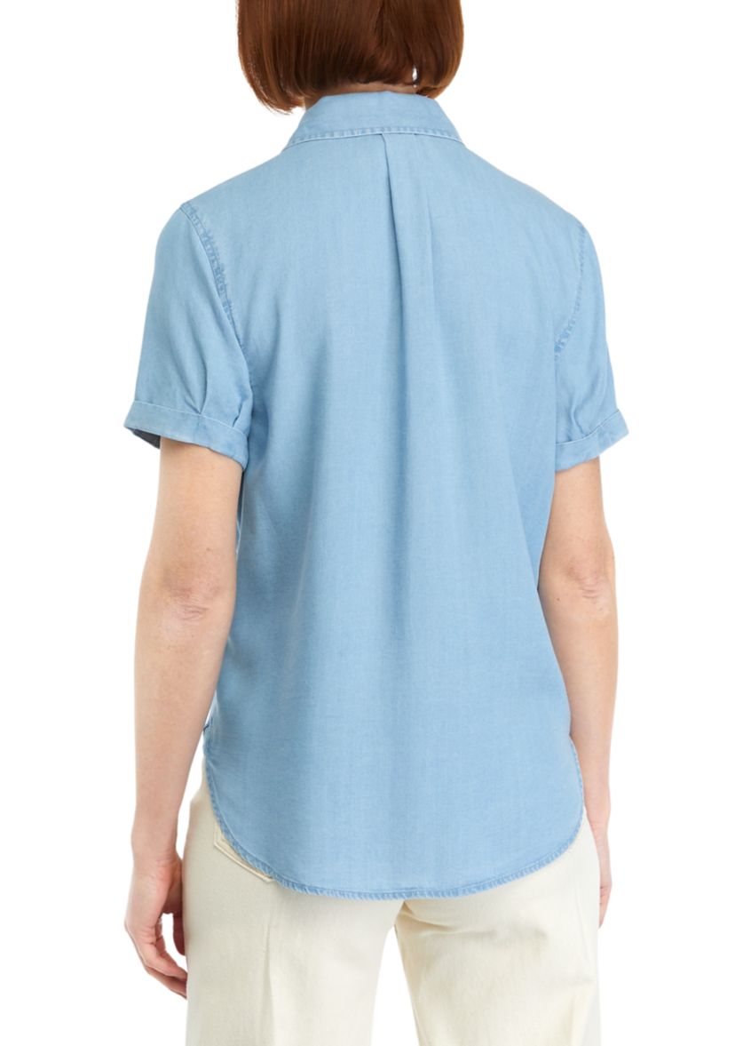Womens Short Sleeve Tencel Shirt