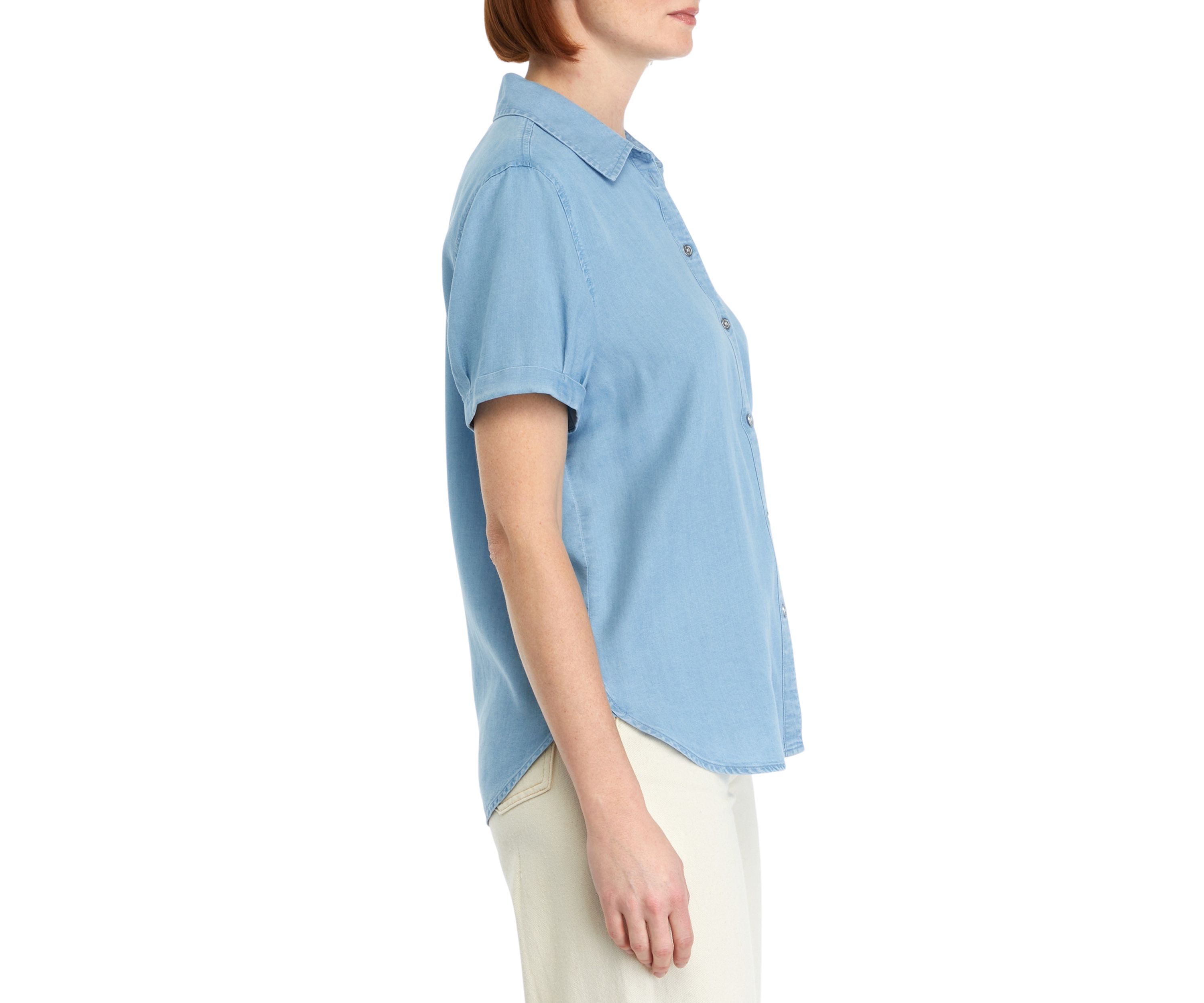 Womens Short Sleeve Tencel Shirt