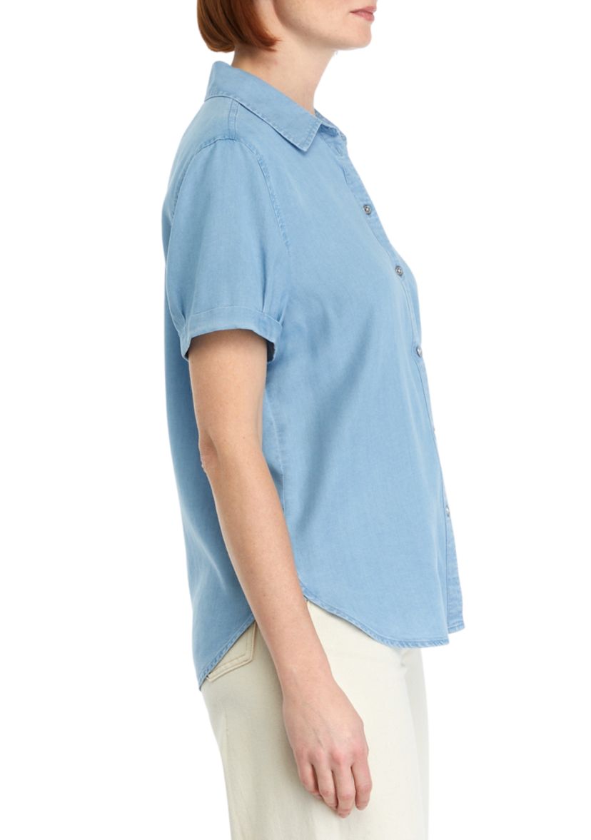 Womens Short Sleeve Tencel Shirt