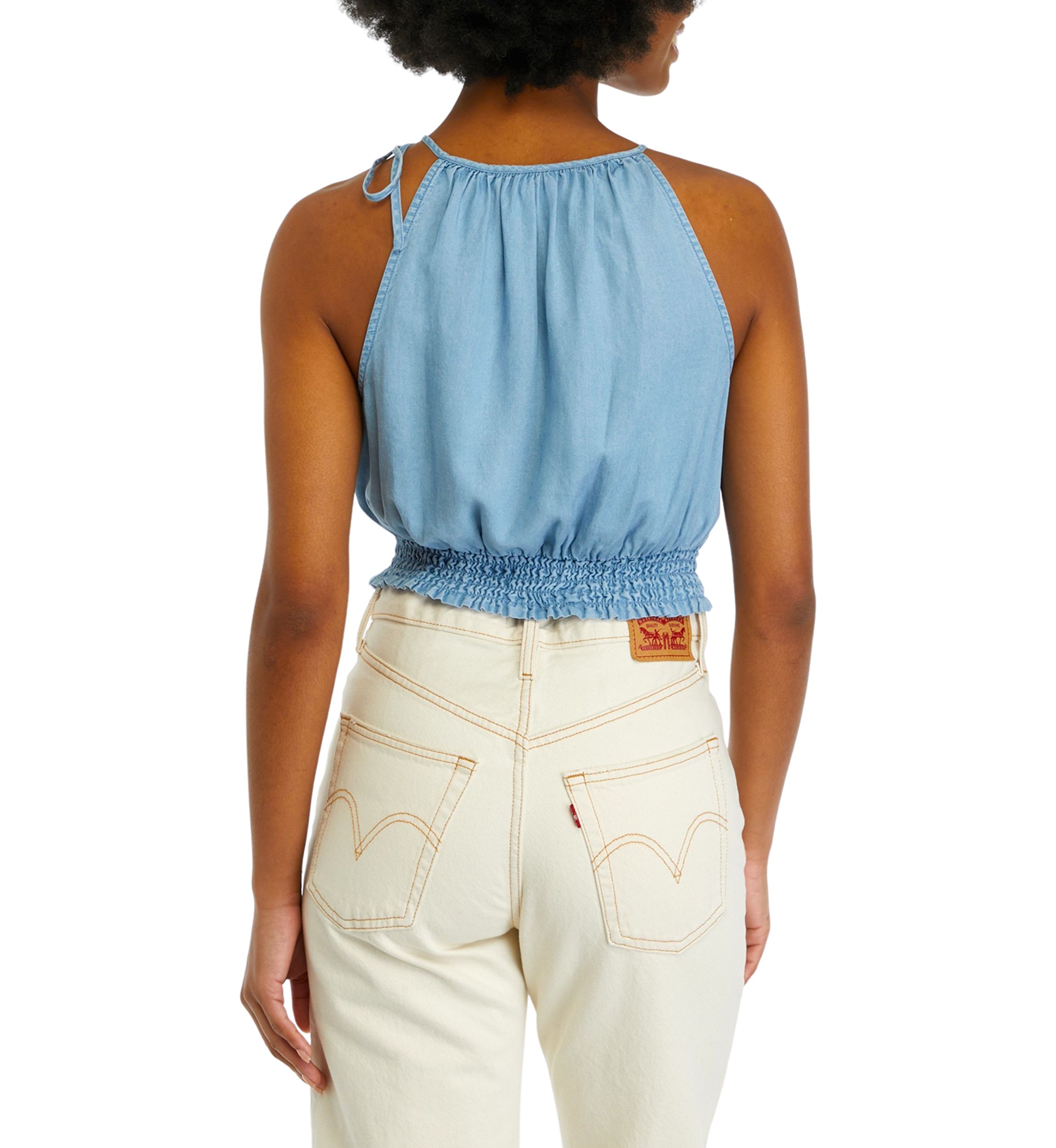 Womens Smock Hem Tencel Tank Top