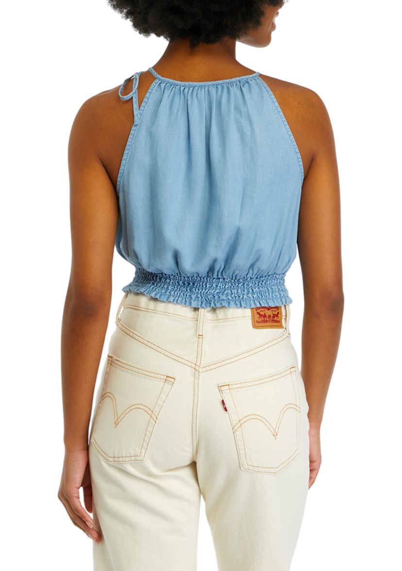 Womens Smock Hem Tencel Tank Top
