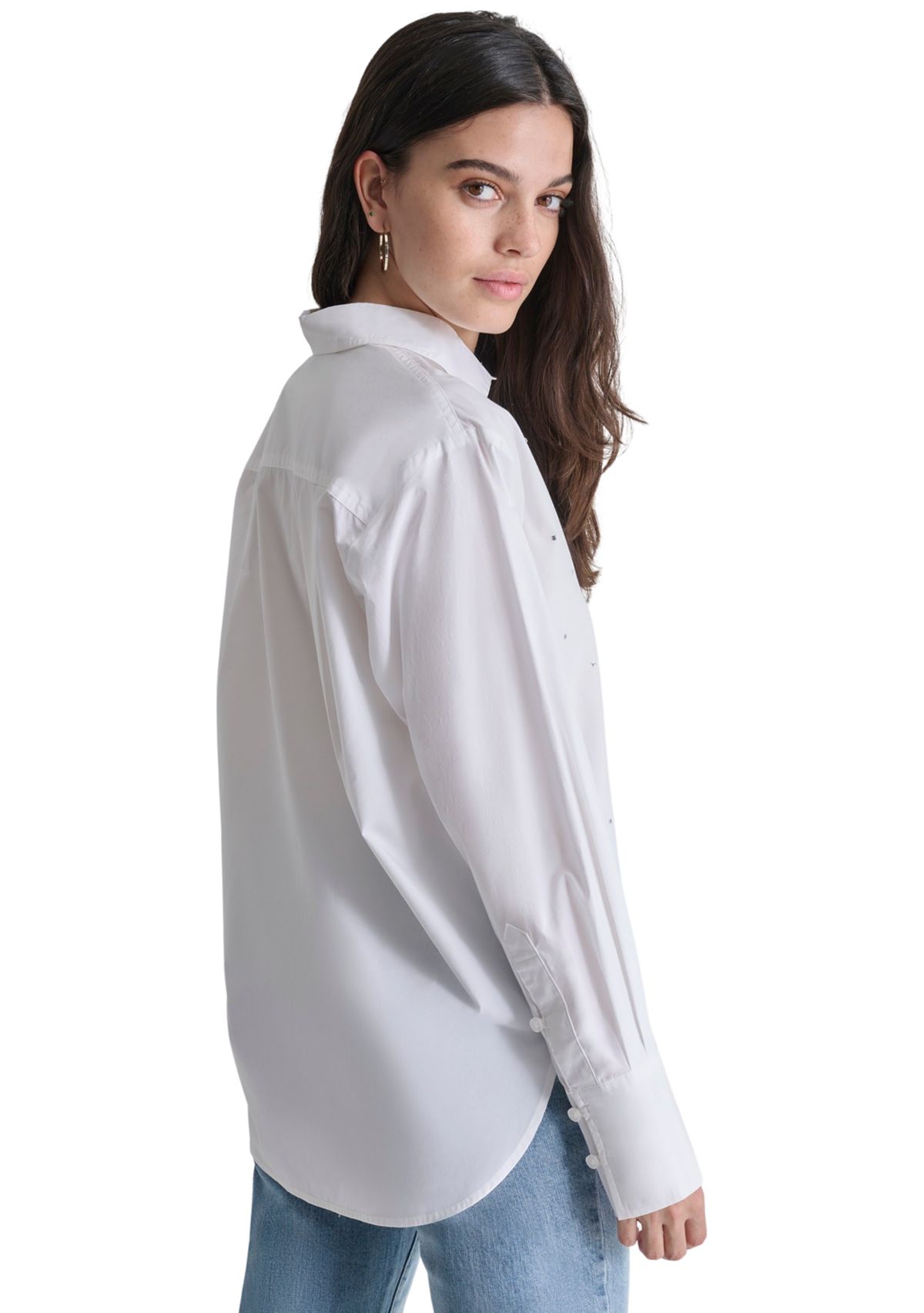 Womens Long Sleeve Rhinestone Shirt