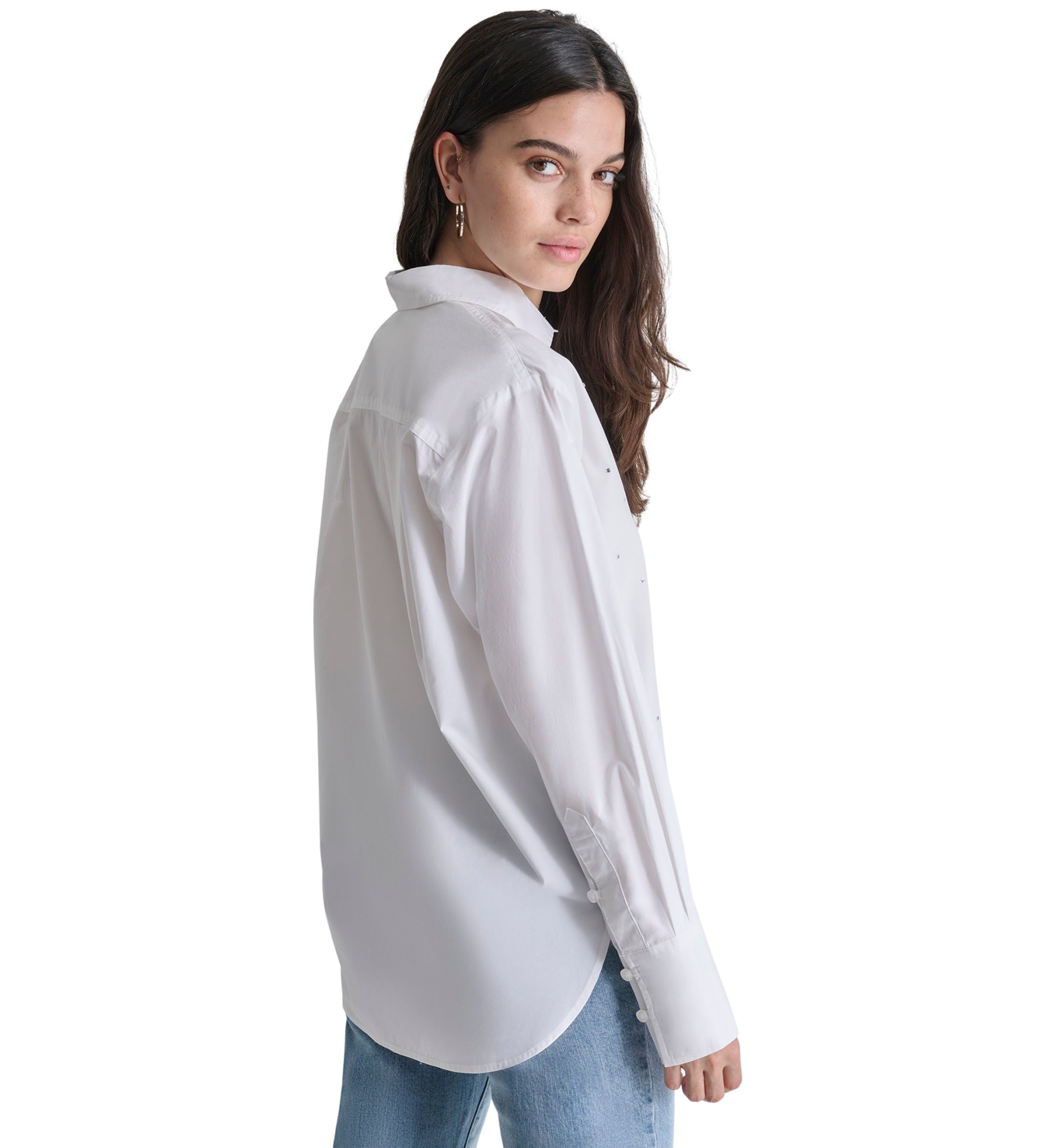Womens Long Sleeve Rhinestone Shirt