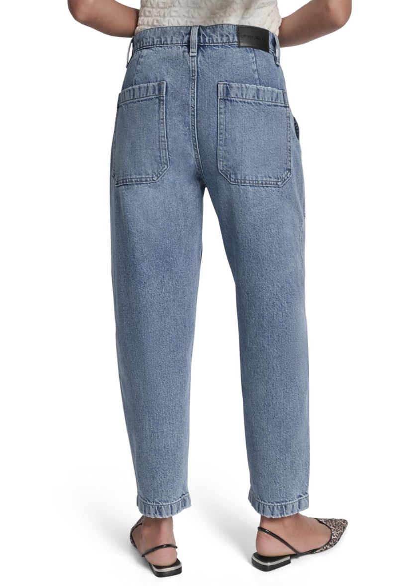Womens High Rise Utility Barrel Jeans 