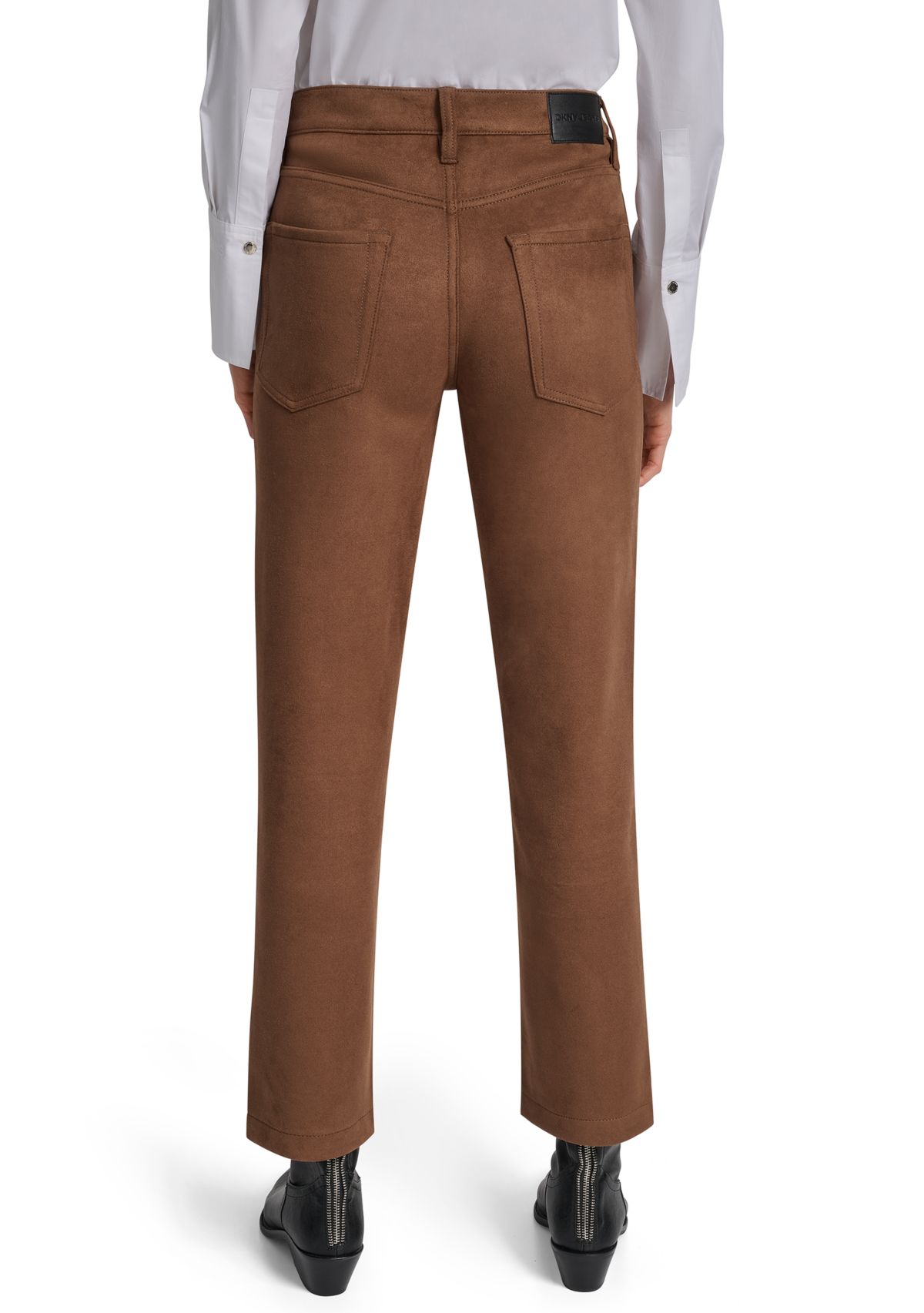 Womens Mid Rise Classic Straight Leg Pants