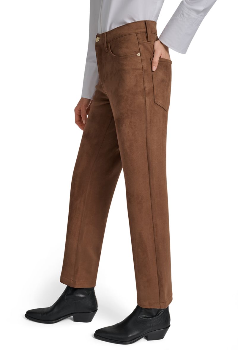 Womens Mid Rise Classic Straight Leg Pants