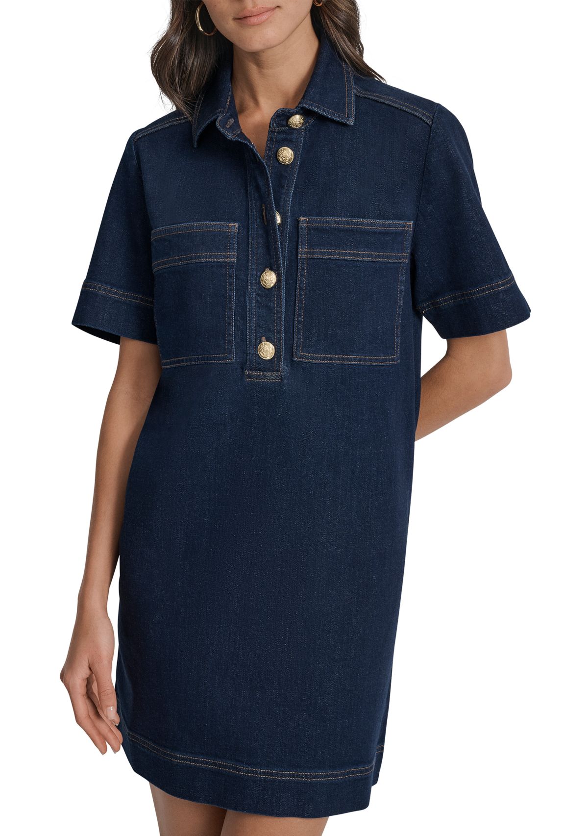 Womens Denim Shift Dress