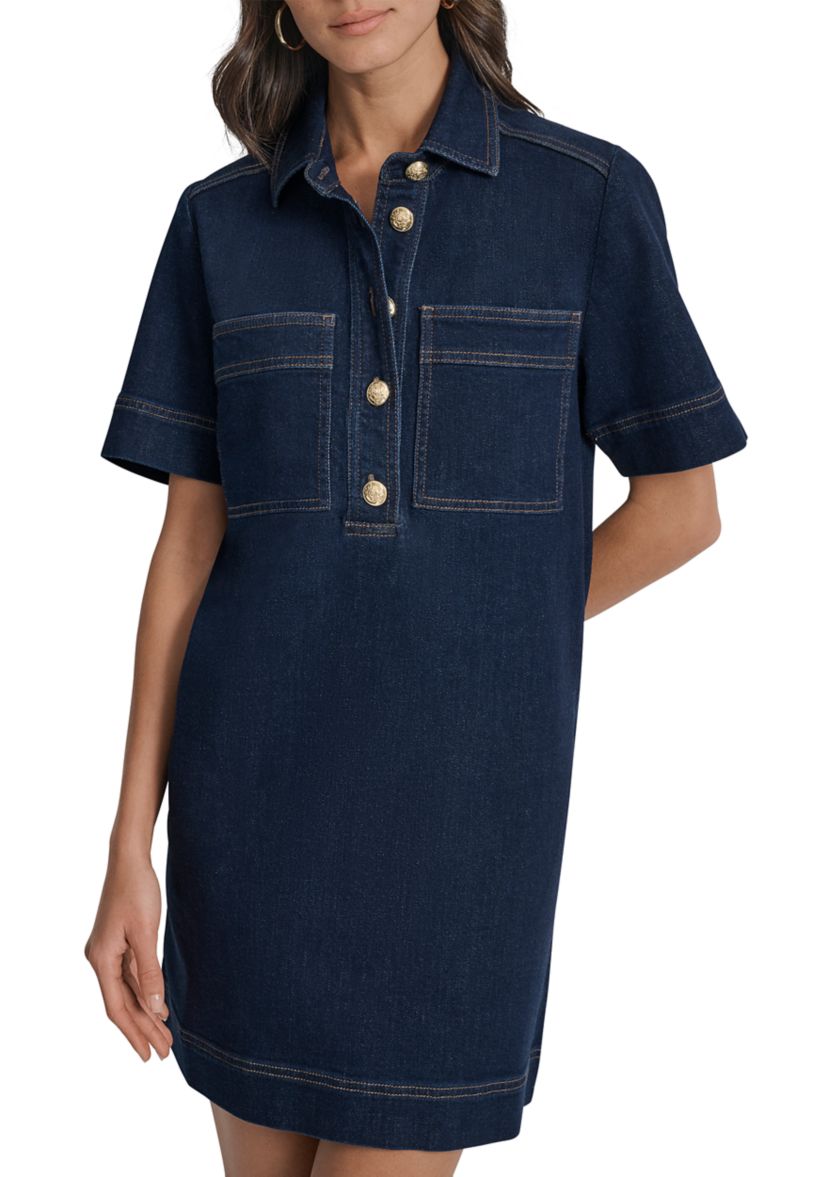 Womens Denim Shift Dress
