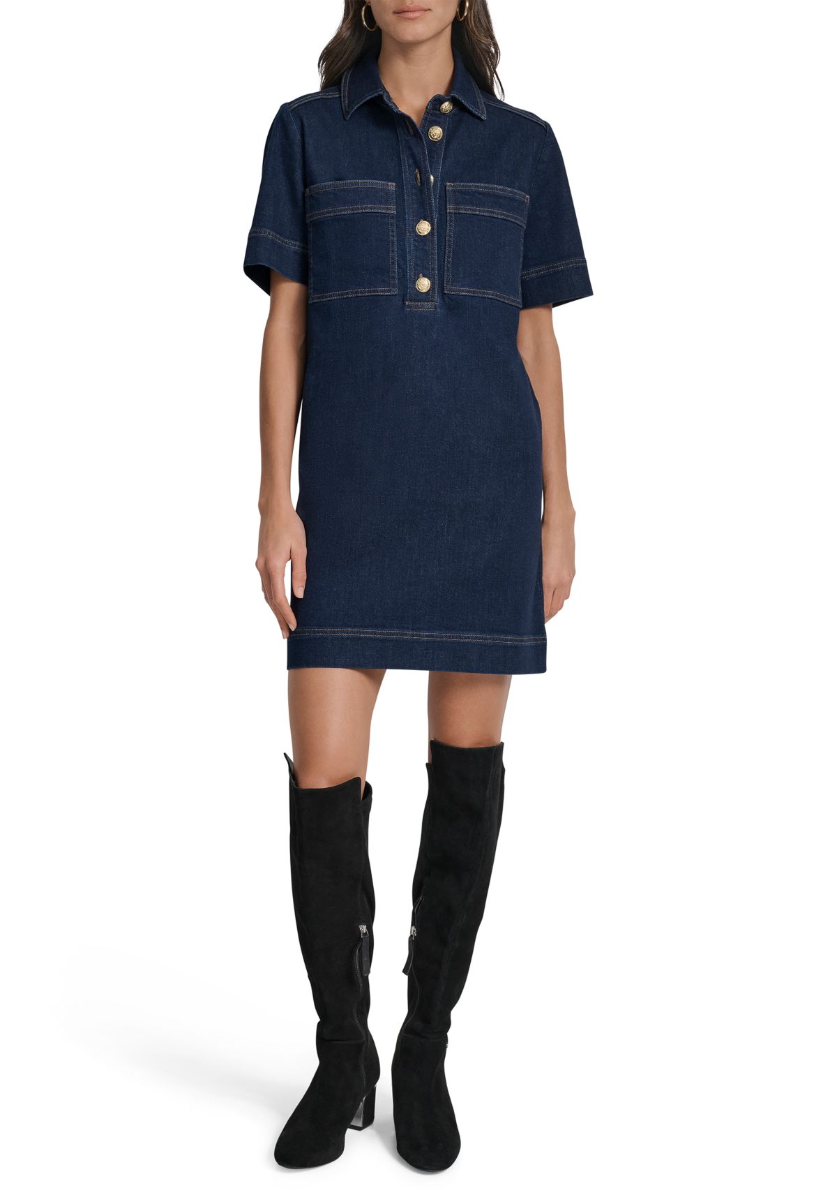Womens Denim Shift Dress