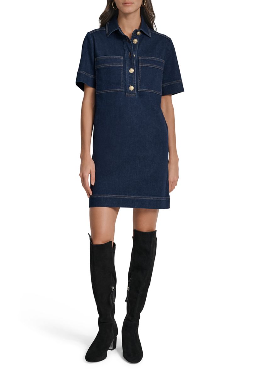 Womens Denim Shift Dress