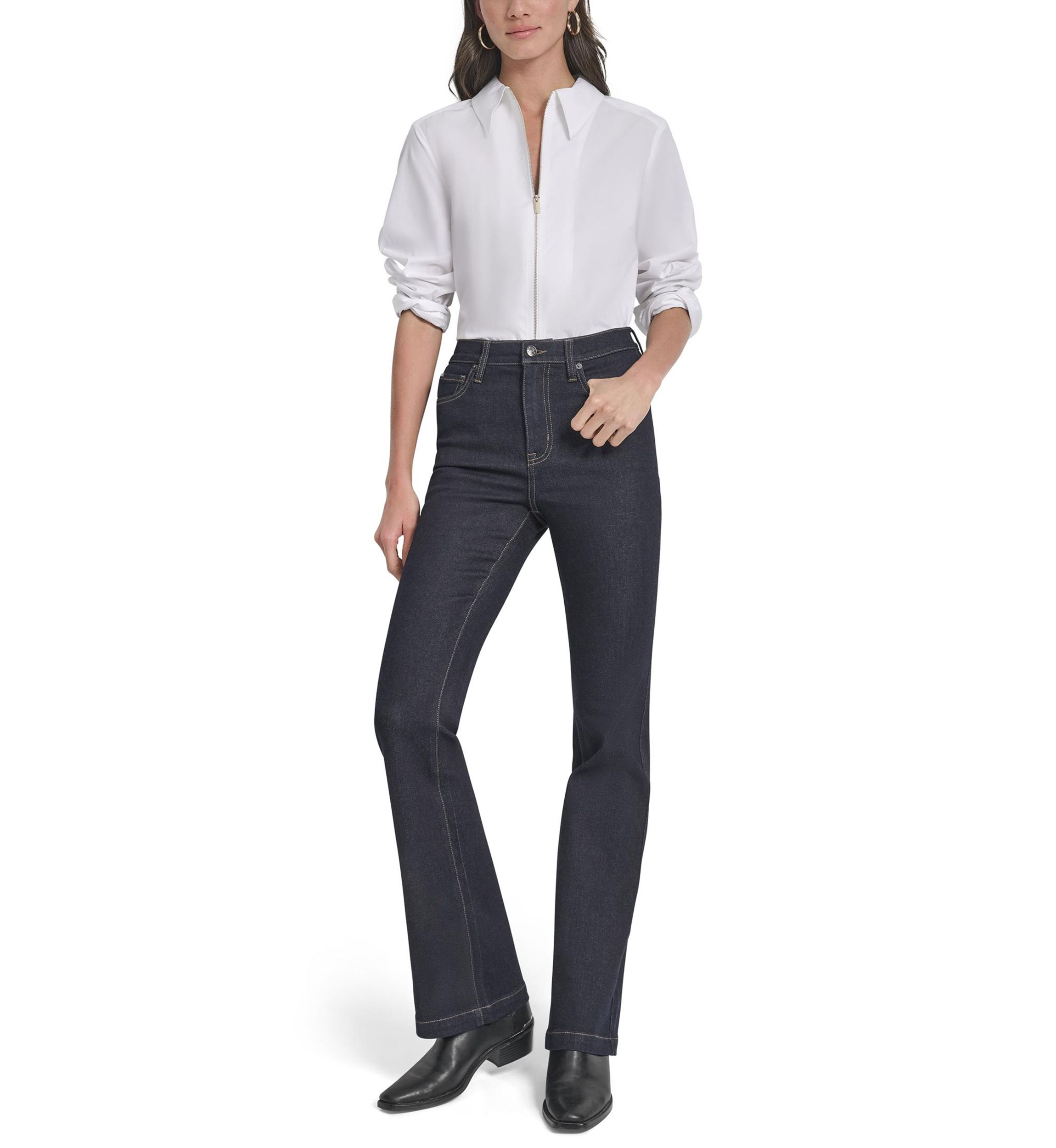 Womens High Rise Flare Jeans