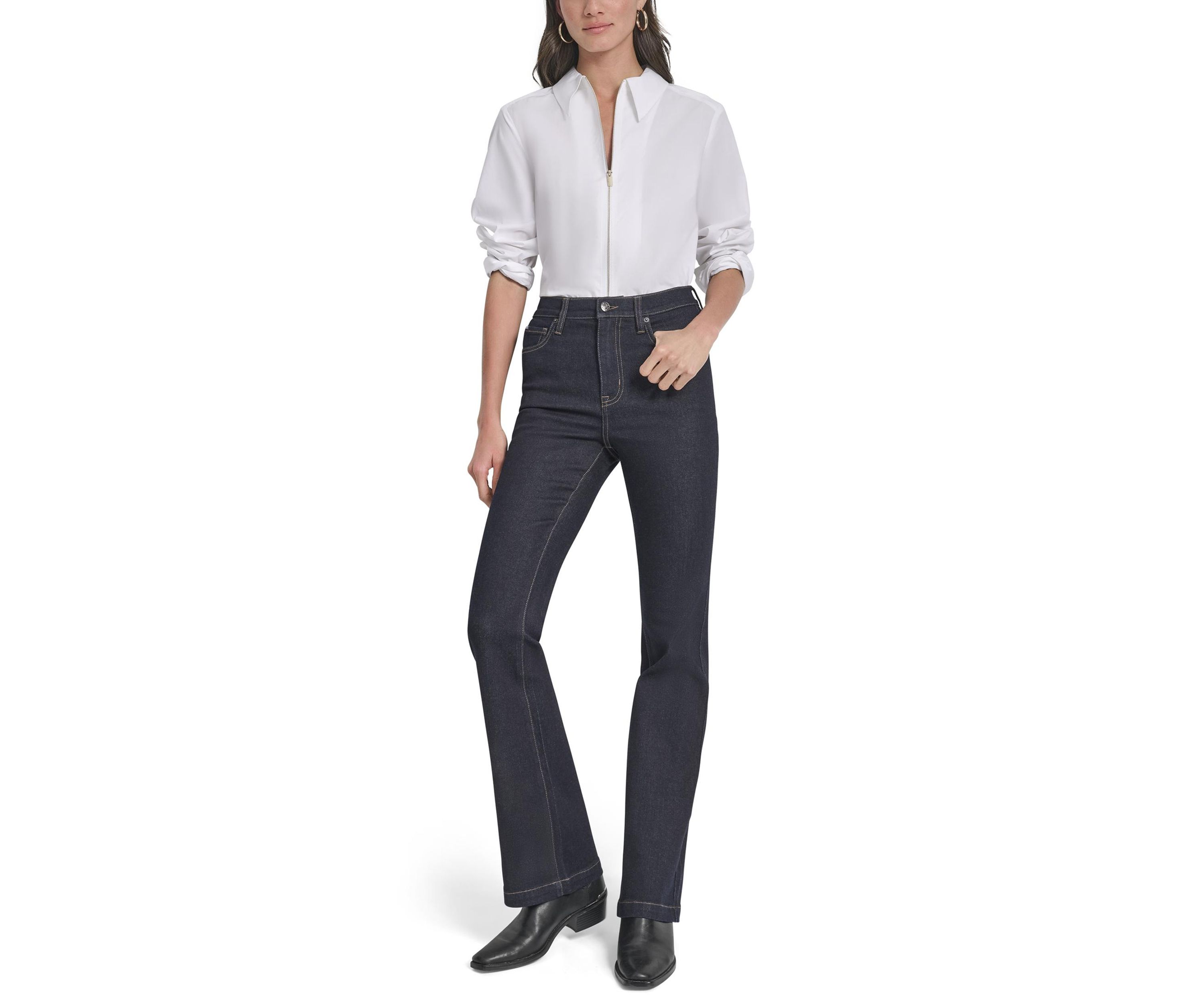 Womens High Rise Flare Jeans