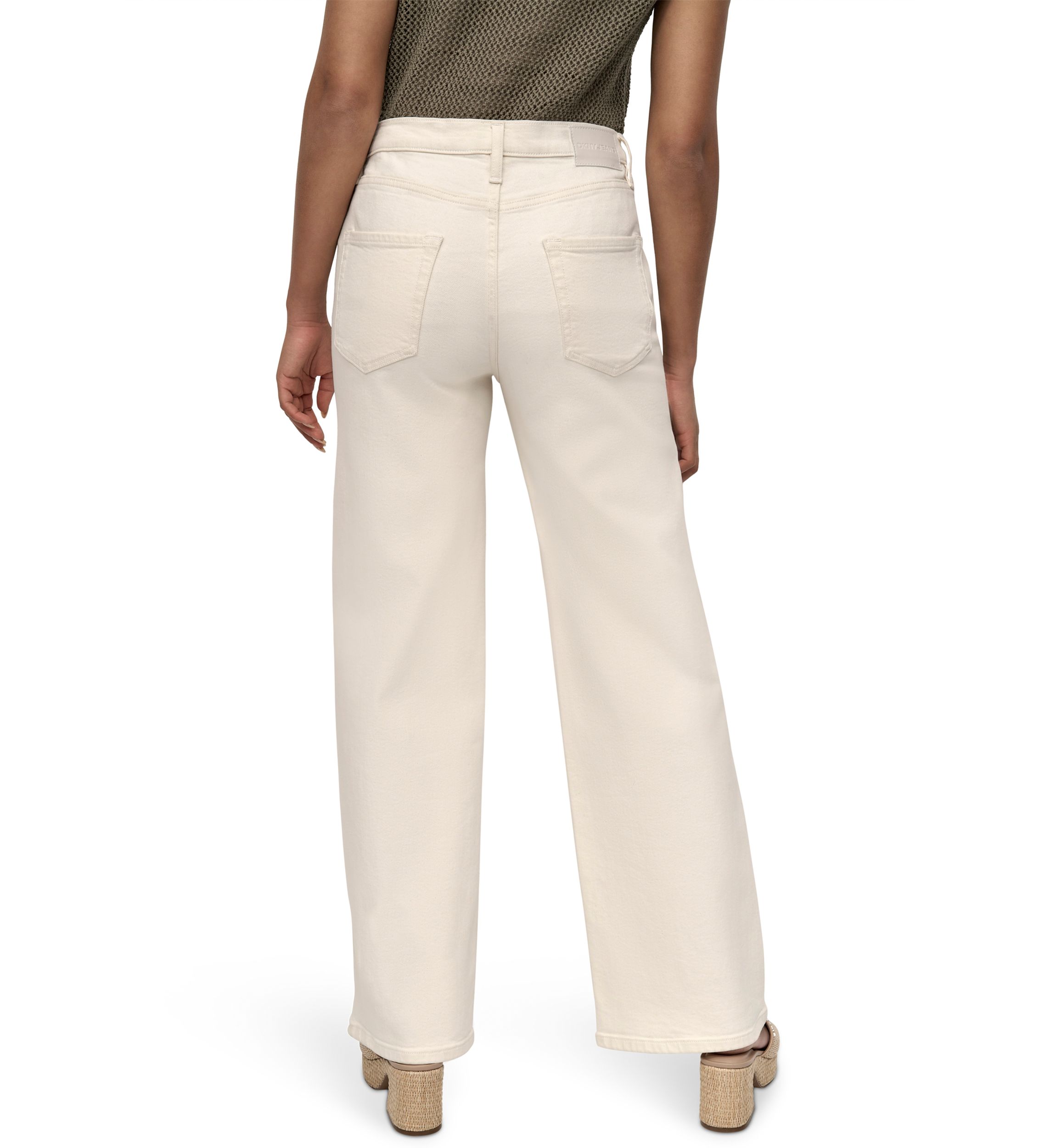 Womens High Rise Tailored Wide Leg Jeans