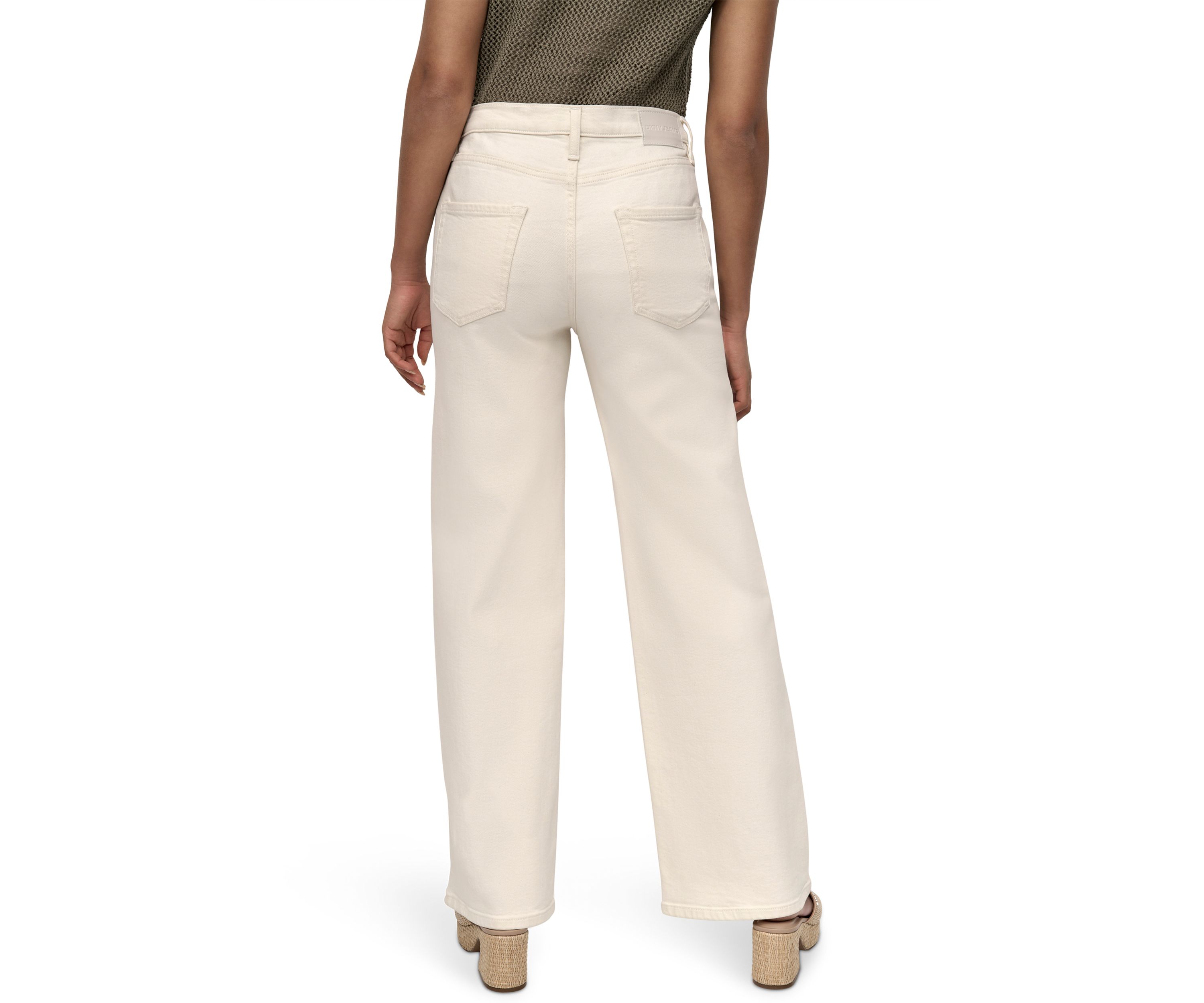 Womens High Rise Tailored Wide Leg Jeans