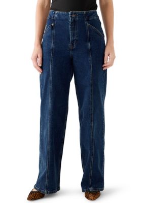 DKNY Jeans Women's High Rise Wide Leg Cargo Pants