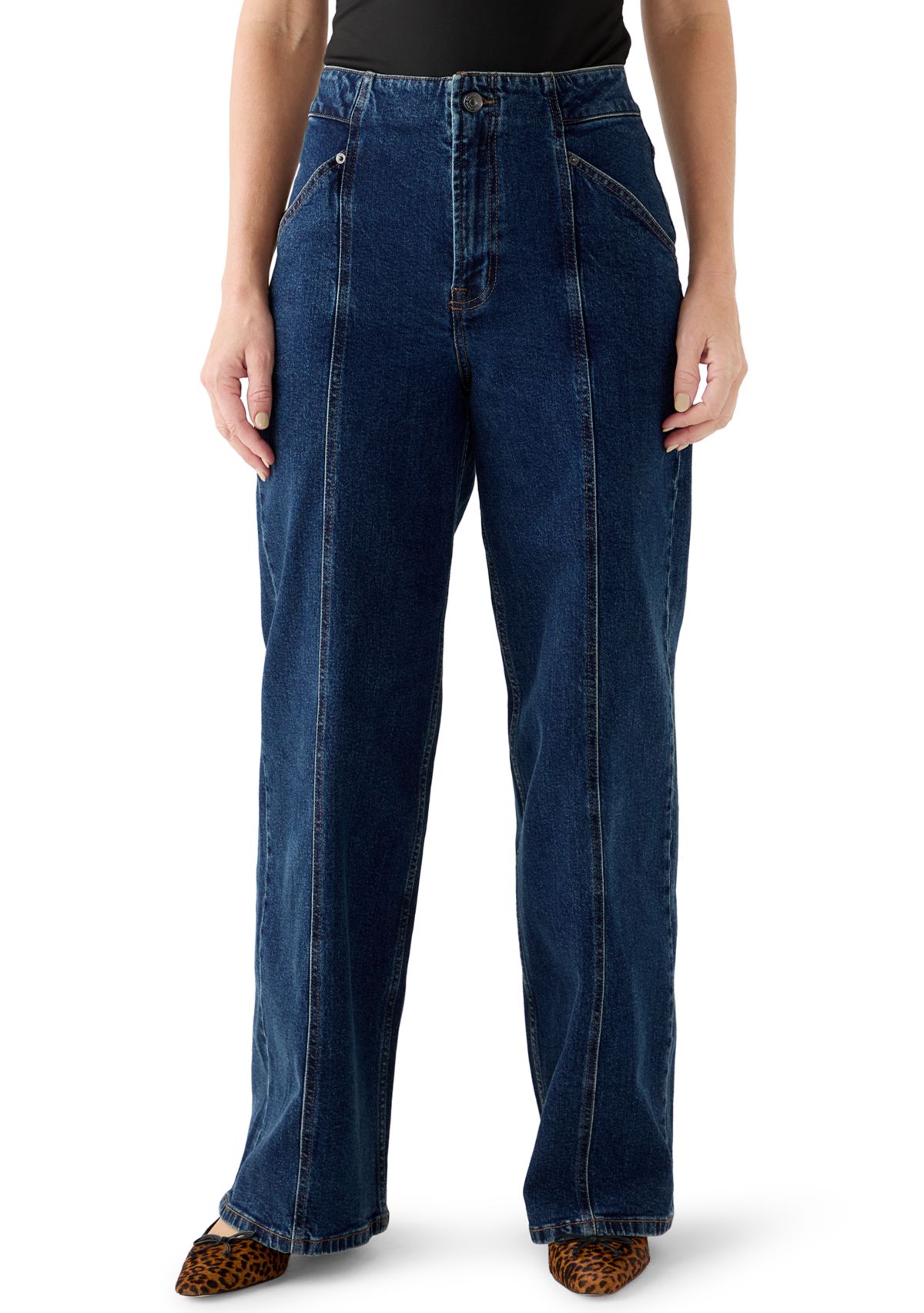 Womens High Rise Wide Leg Cargo Pants
