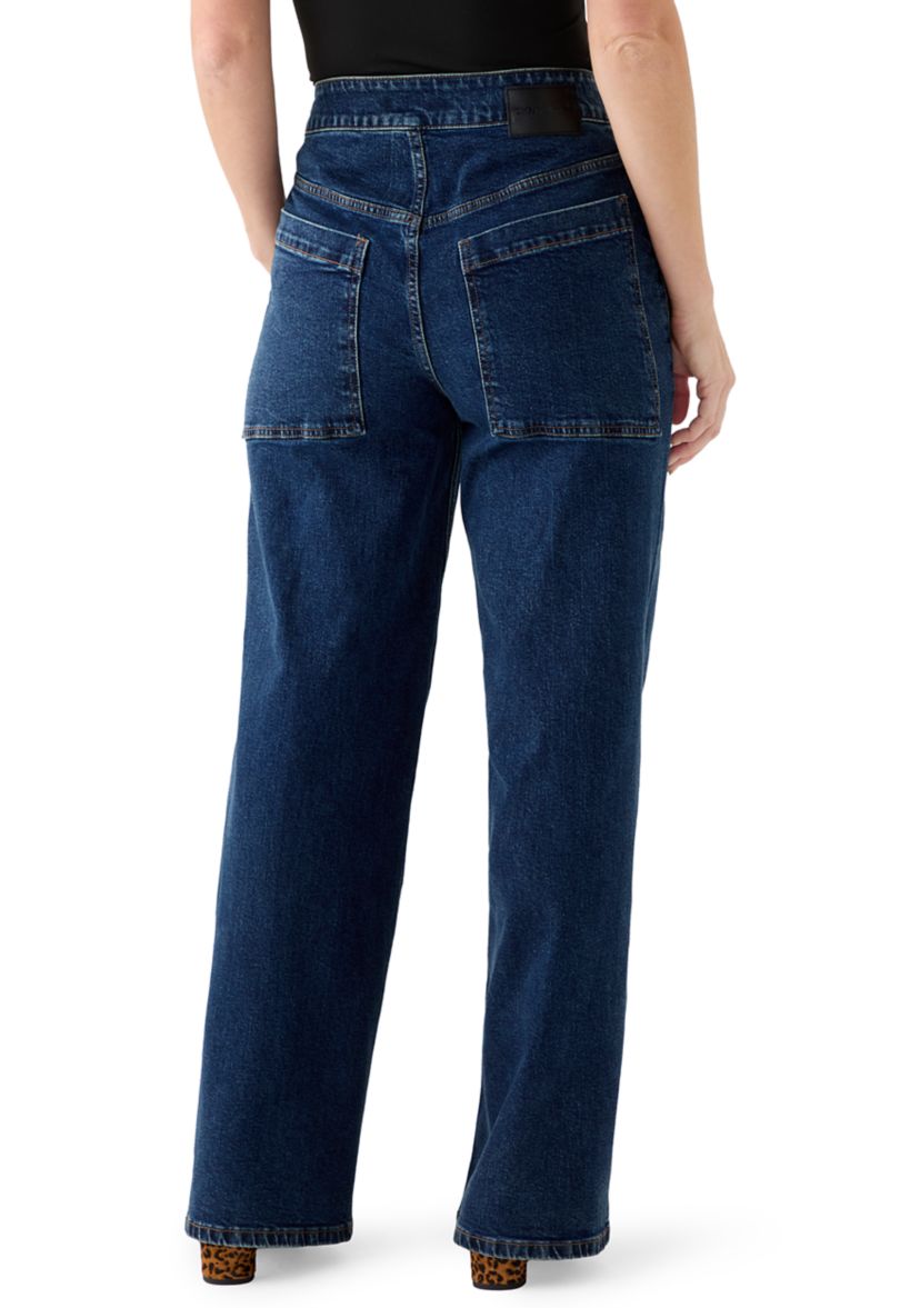 Womens High Rise Wide Leg Cargo Pants