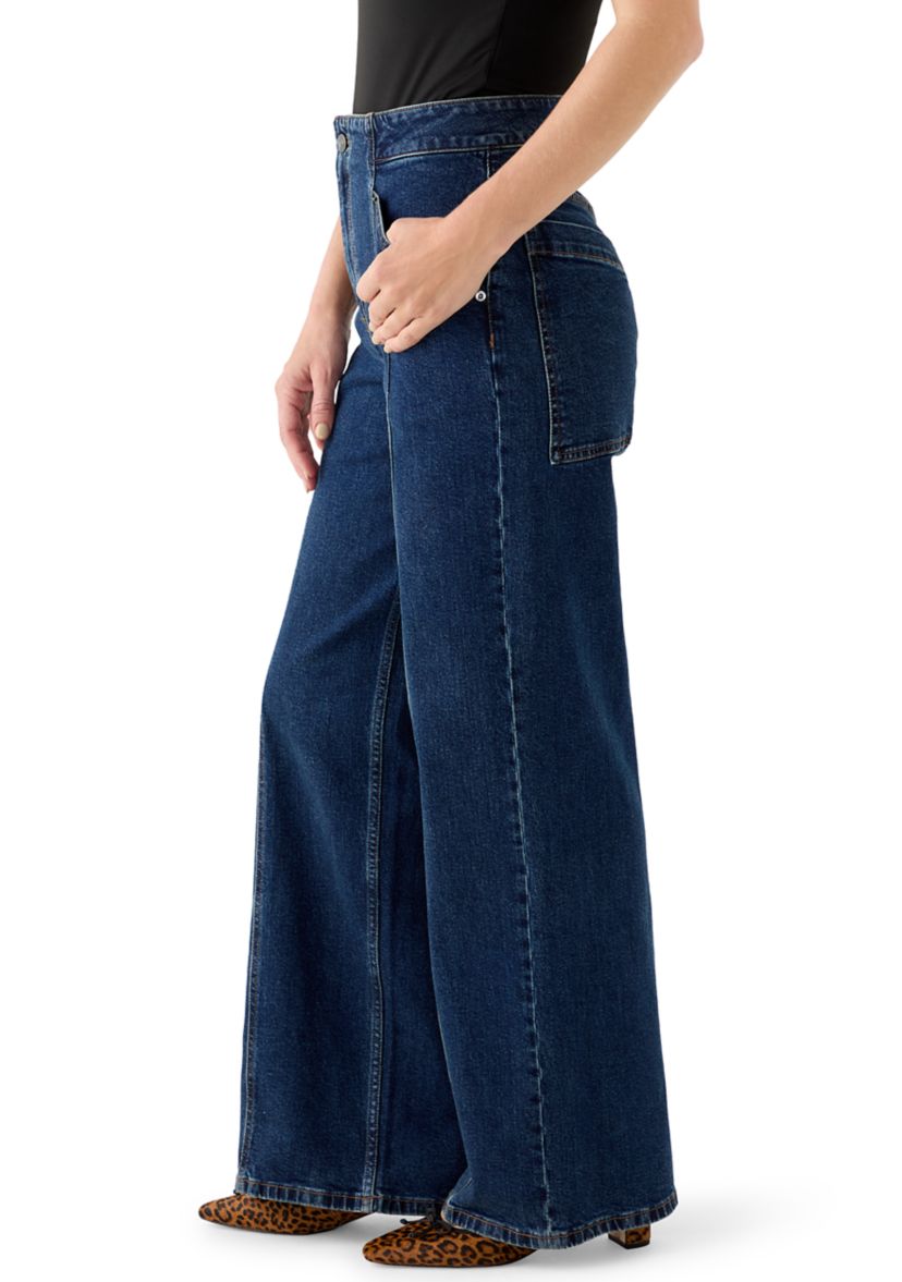 Womens High Rise Wide Leg Cargo Pants