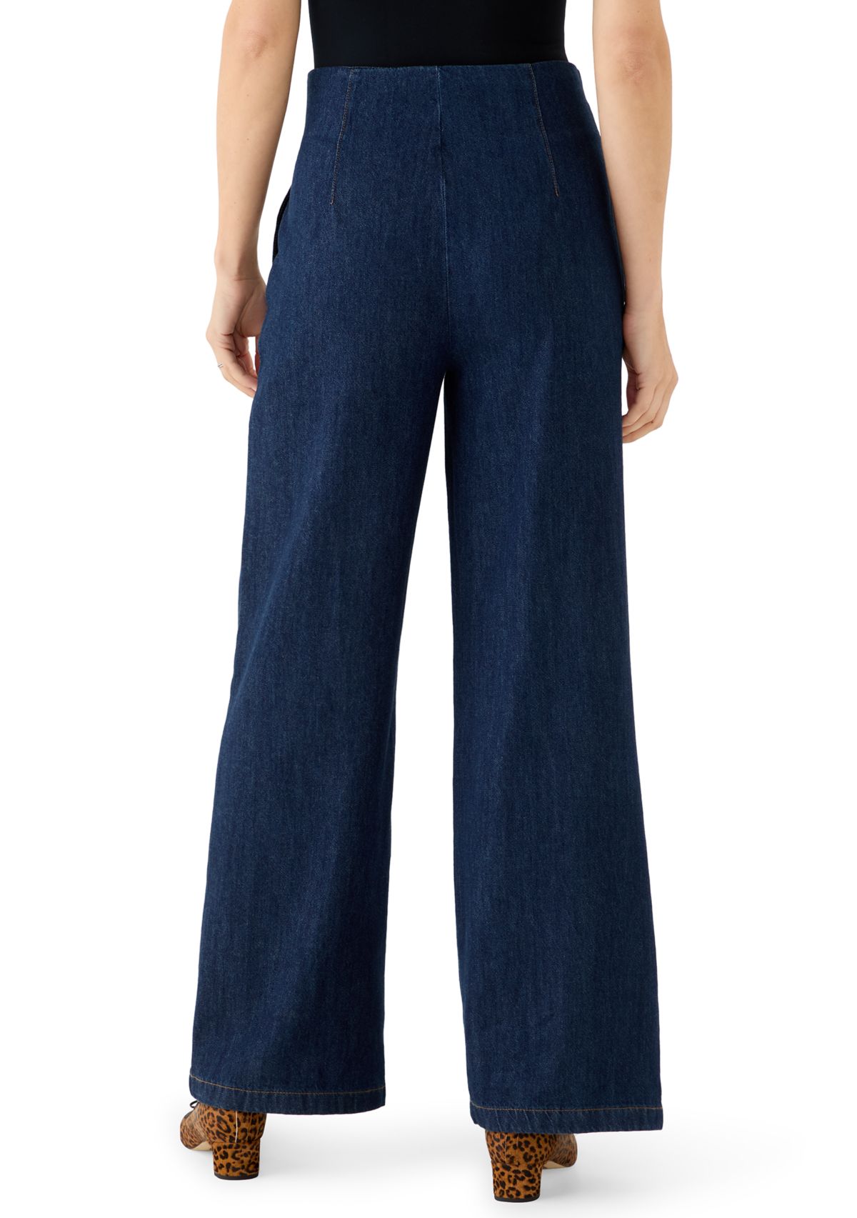 Womens Wide Leg Denim Trousers