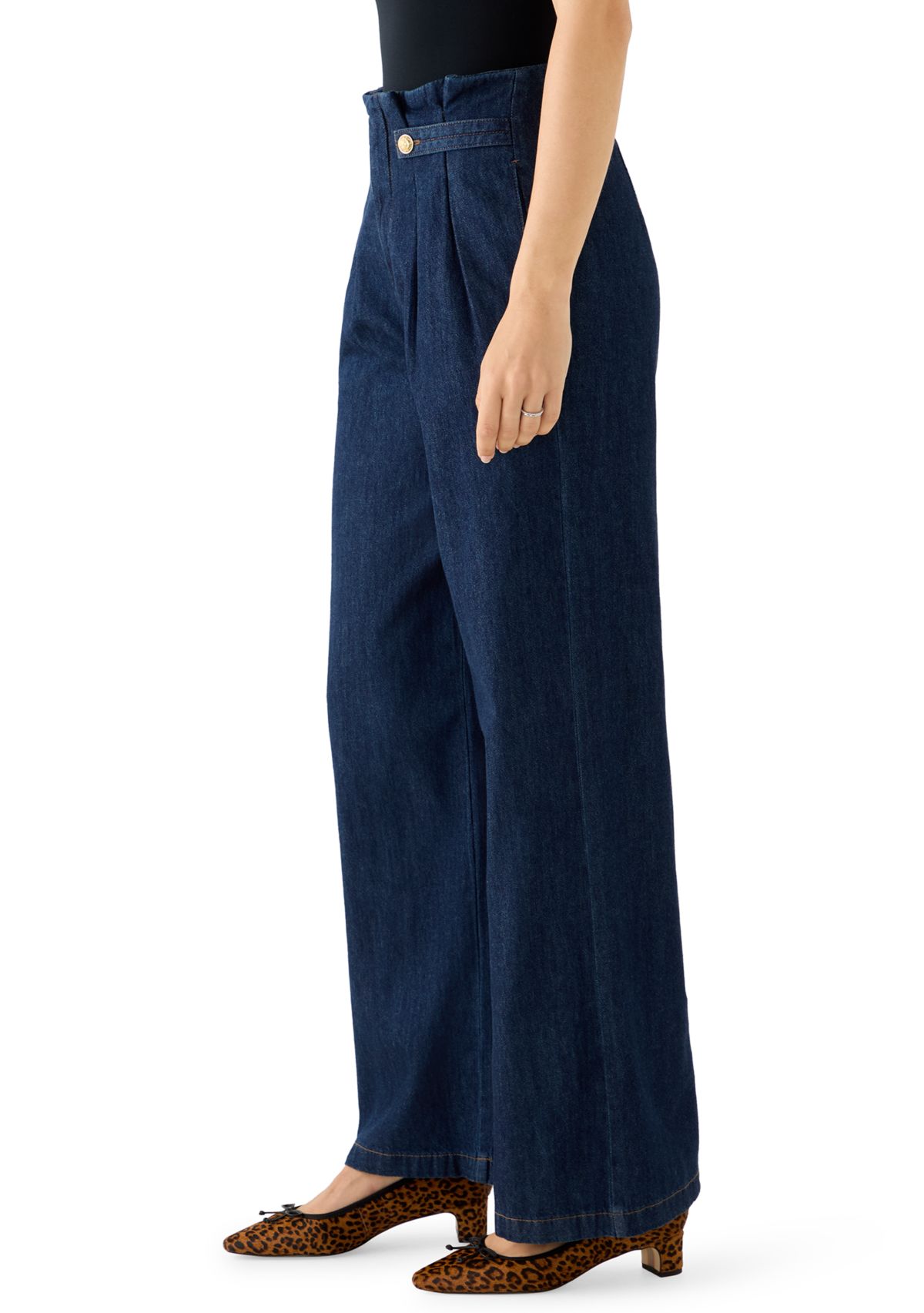 Womens Wide Leg Denim Trousers