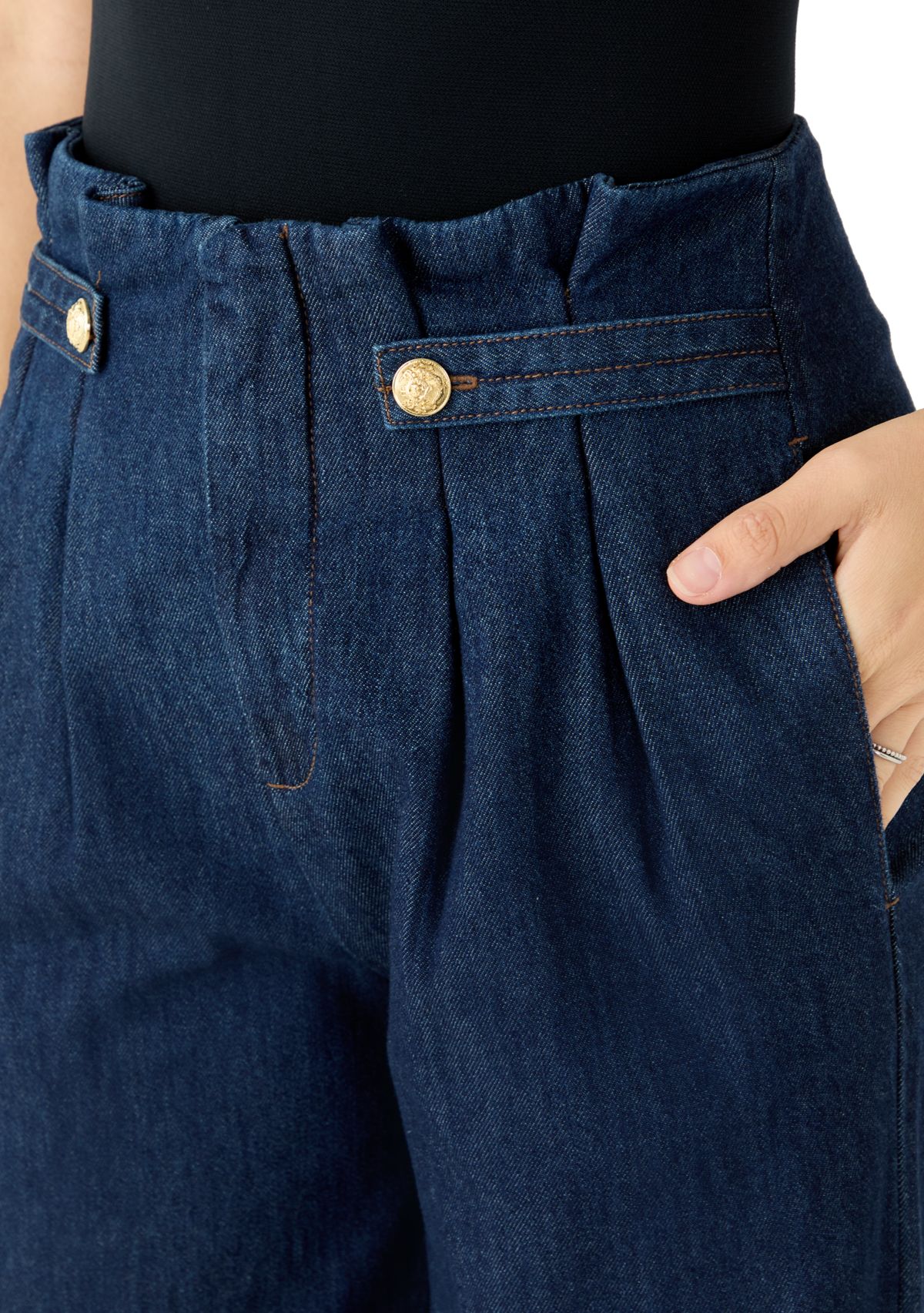 Womens Wide Leg Denim Trousers