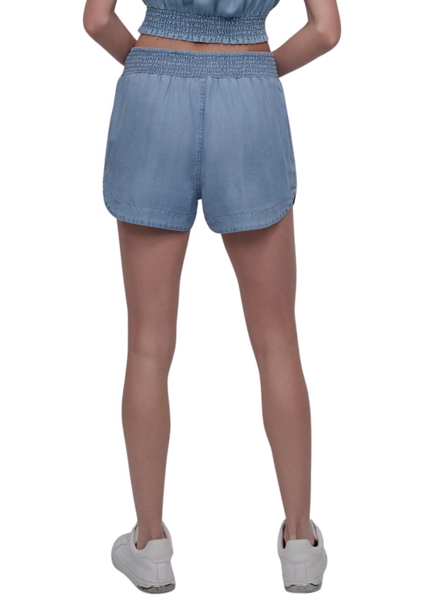 Womens Garment Dyed Dolphin Hem Shorts