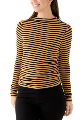 DKNY Jeans Women's Long Sleeve Side Ruched T-Shirt
