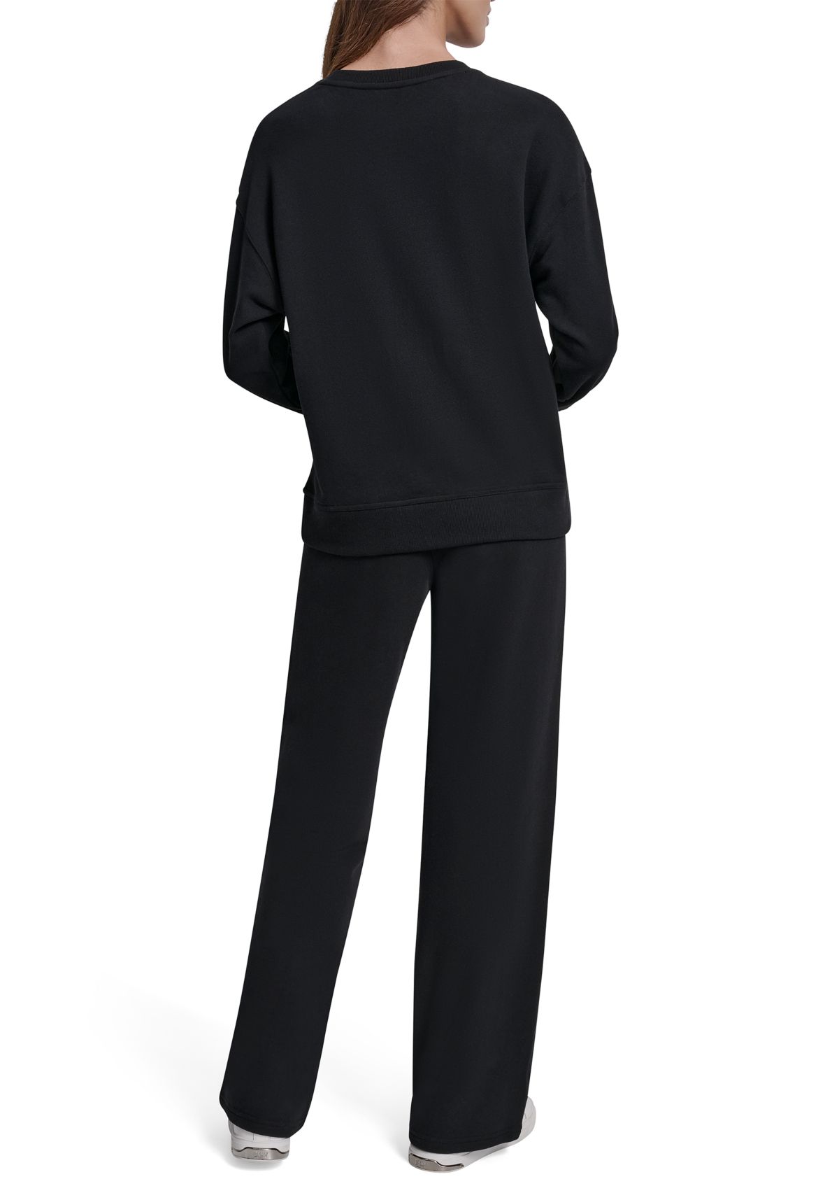 Womens Crew Neck Rhinestone Logo Sweatshirt