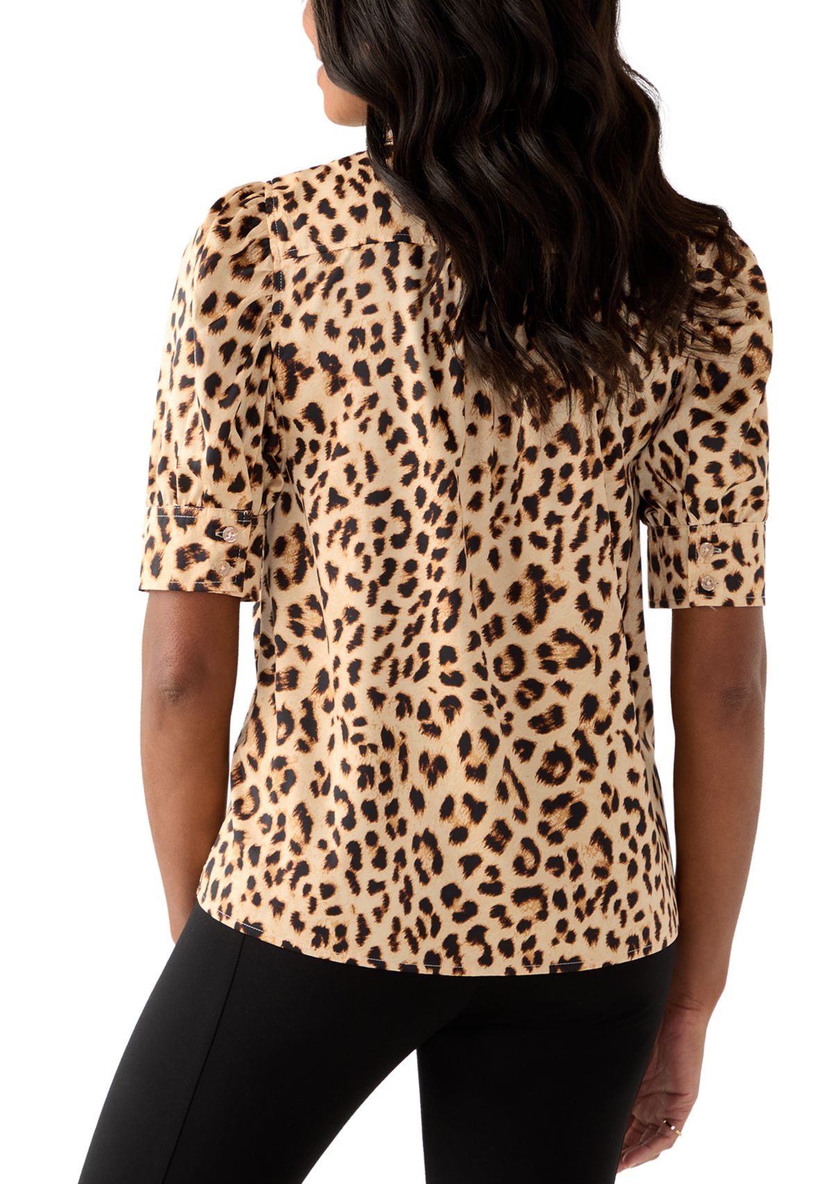 Puff Sleeve Button-Up Blouse