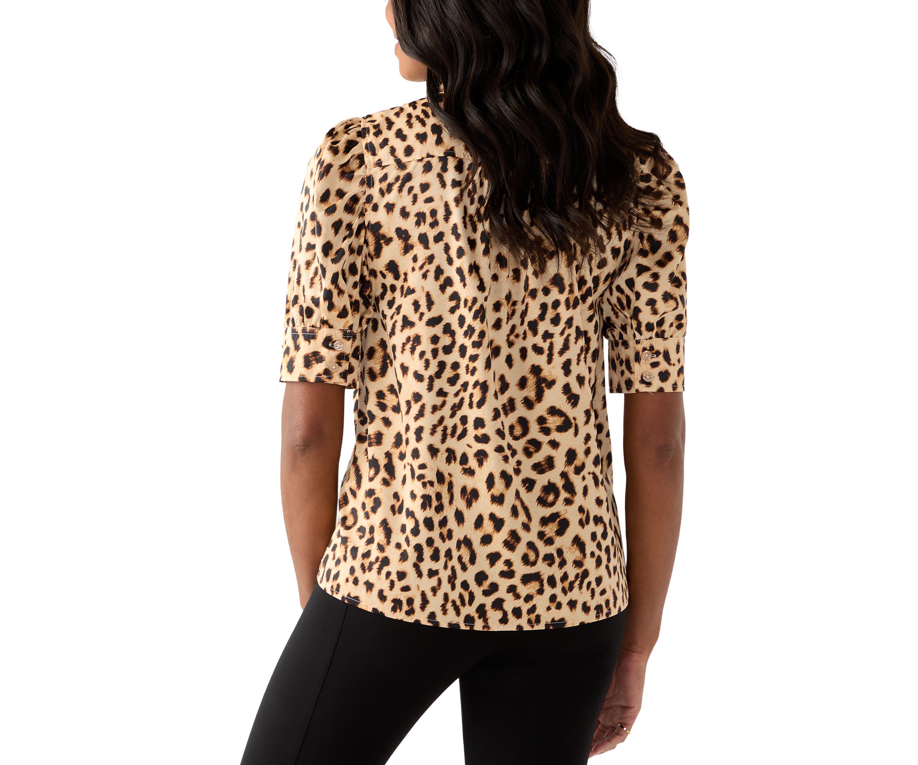 Puff Sleeve Button-Up Blouse
