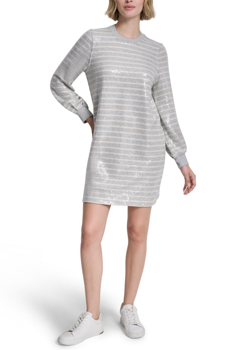 dkny striped shirt dress Dkny Striped Belted Shirt Dress - Blue - 15% Off