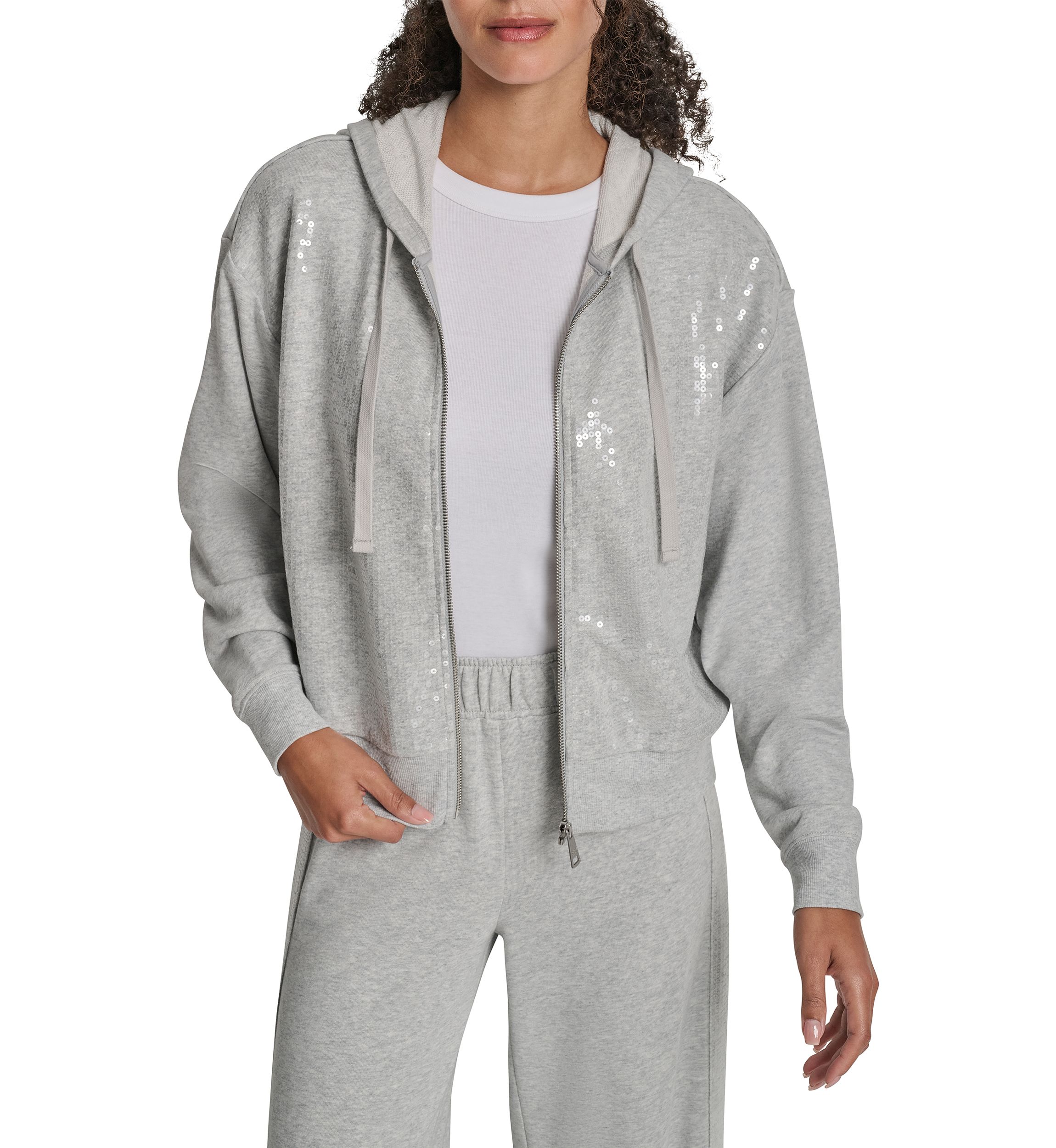 DKNY Jeans Women's Sequin Zip Front Hoodie | Belk