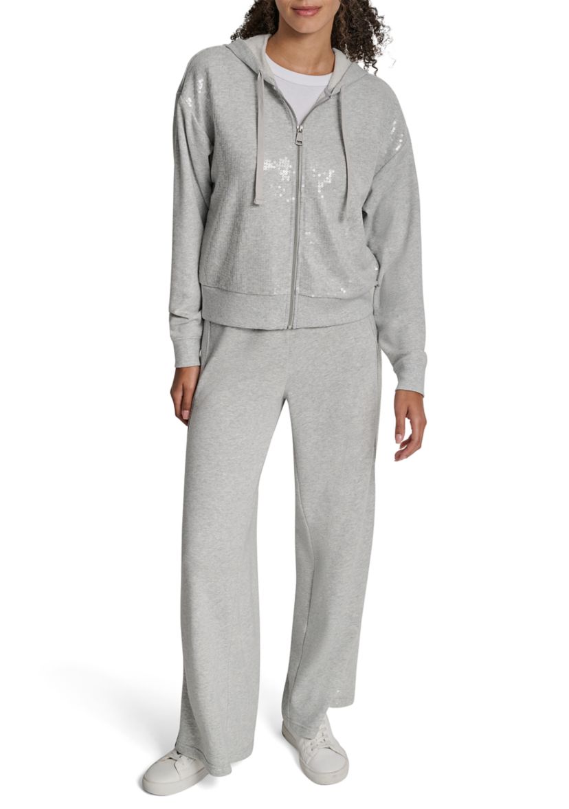 DKNY Jeans Women's Sequin Zip Front Hoodie | Belk