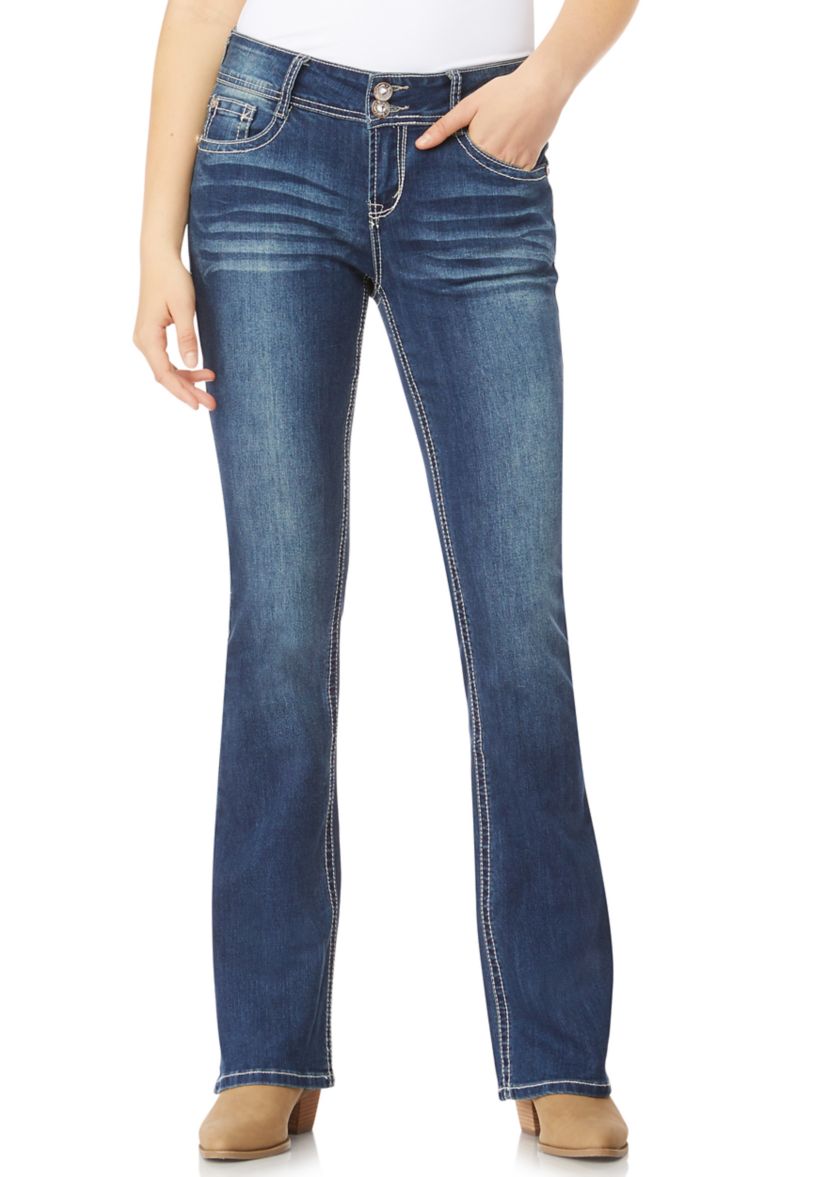 Juniors Luscious Curvy Bling Boot Cut Denim Jeans