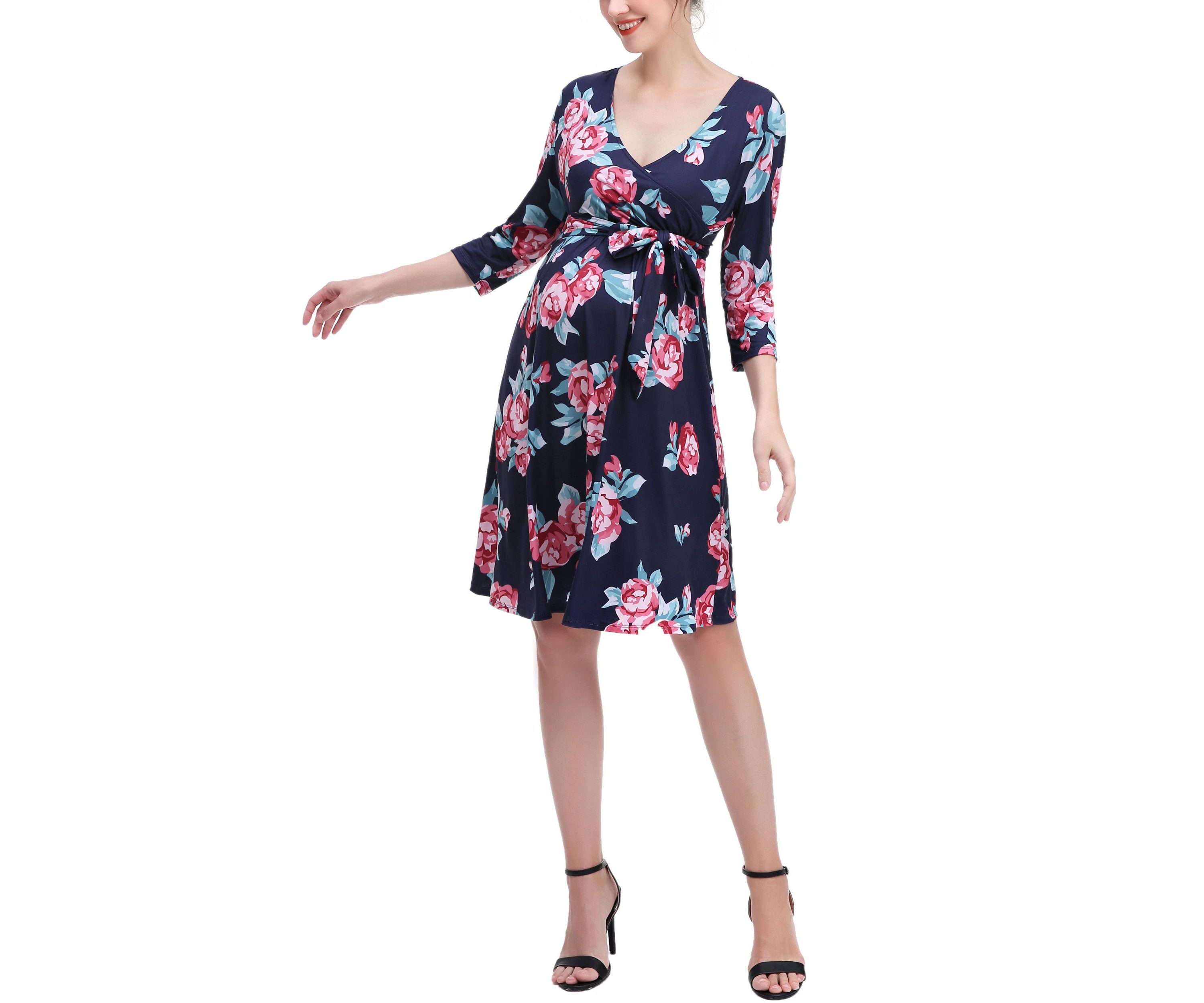 Materity Diana Nursing Faux Wrap Dress