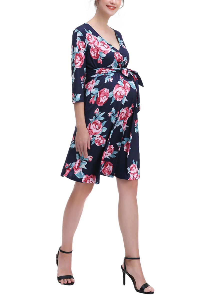 Materity Diana Nursing Faux Wrap Dress