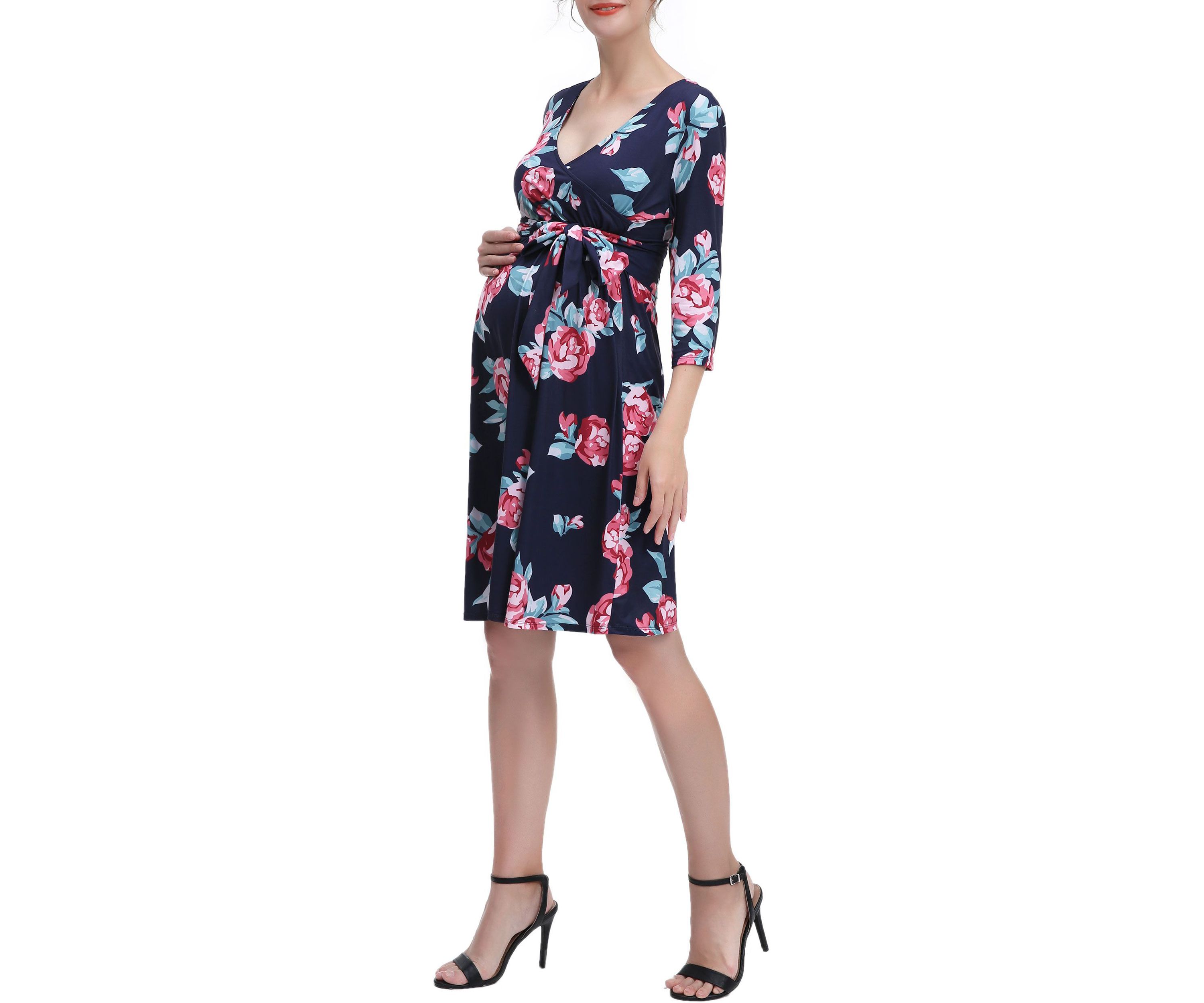 Materity Diana Nursing Faux Wrap Dress
