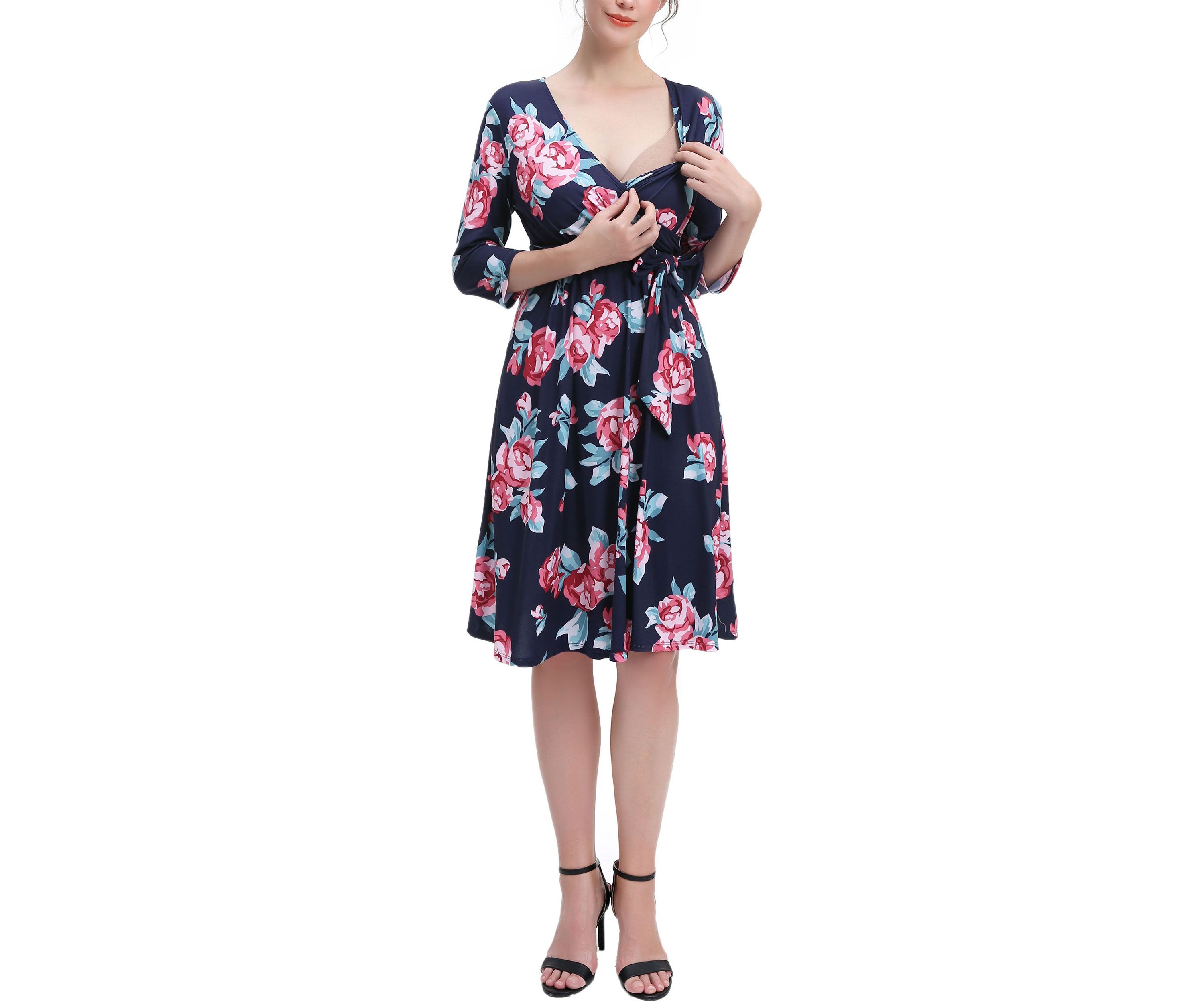 Materity Diana Nursing Faux Wrap Dress