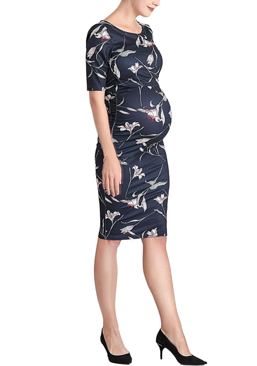 nursing bodycon dress Anastasia Bodycon Nursing Dress in Light Blue – Jump Eat Cry main image 0
